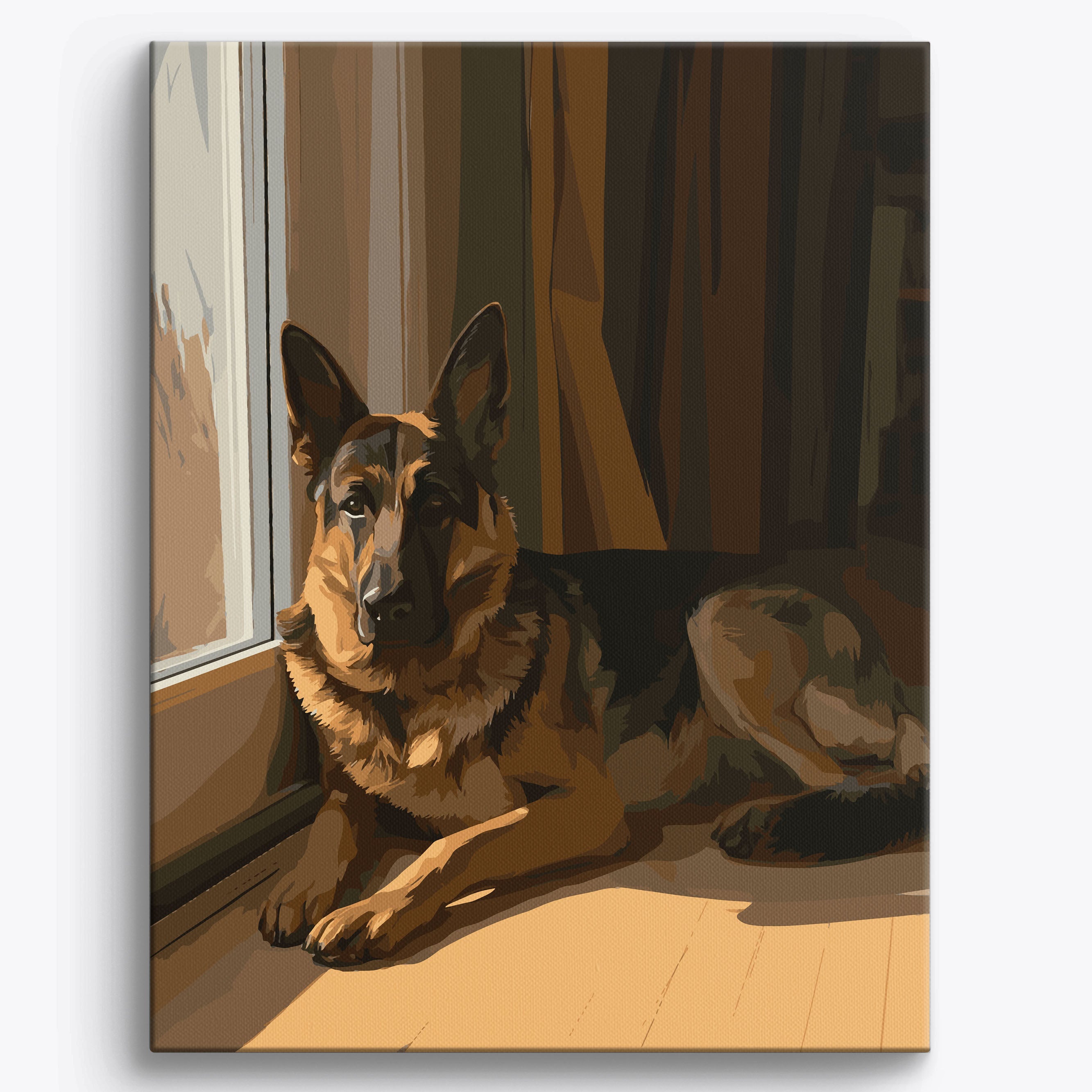 German Shepherd Shadows Framed / 40x50cm
