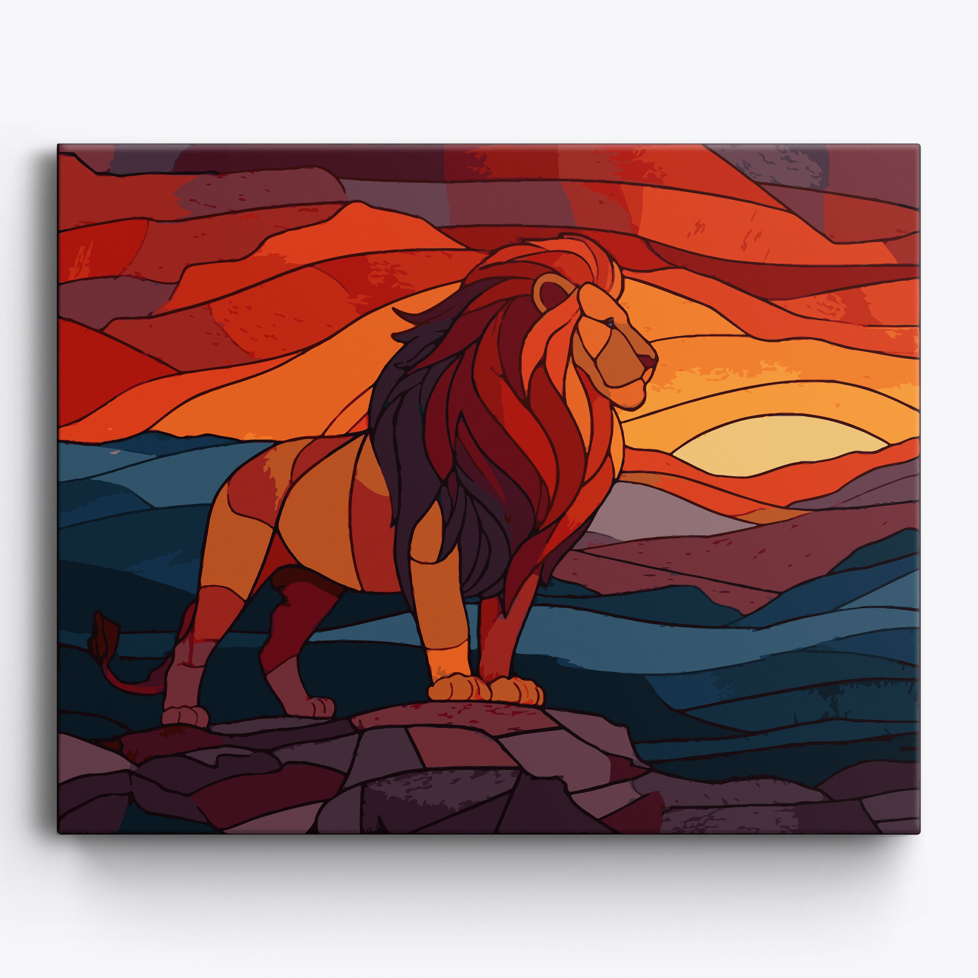Geometric Lion No Frame / 50x40cm