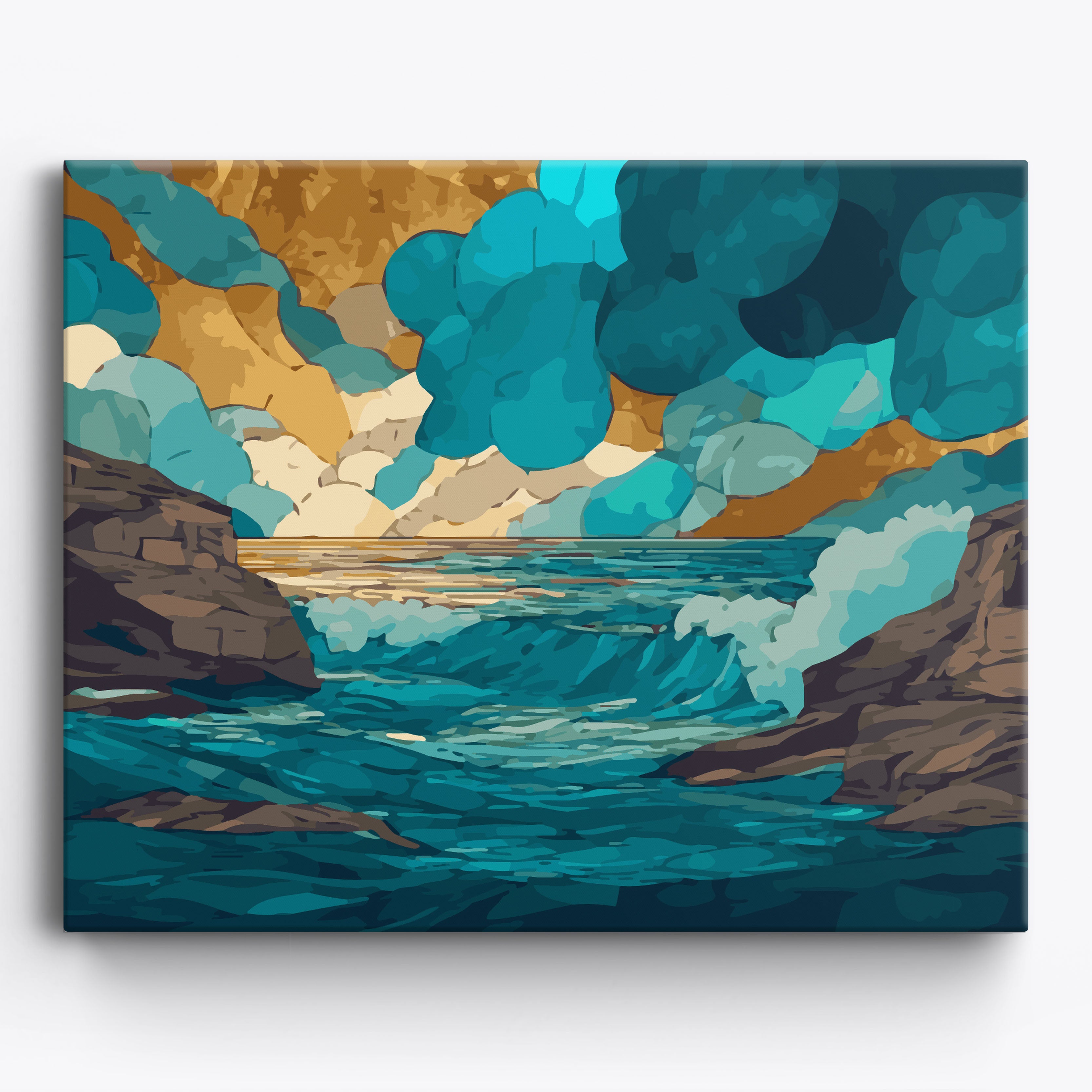 Geometric Ocean No Frame / 50x40cm