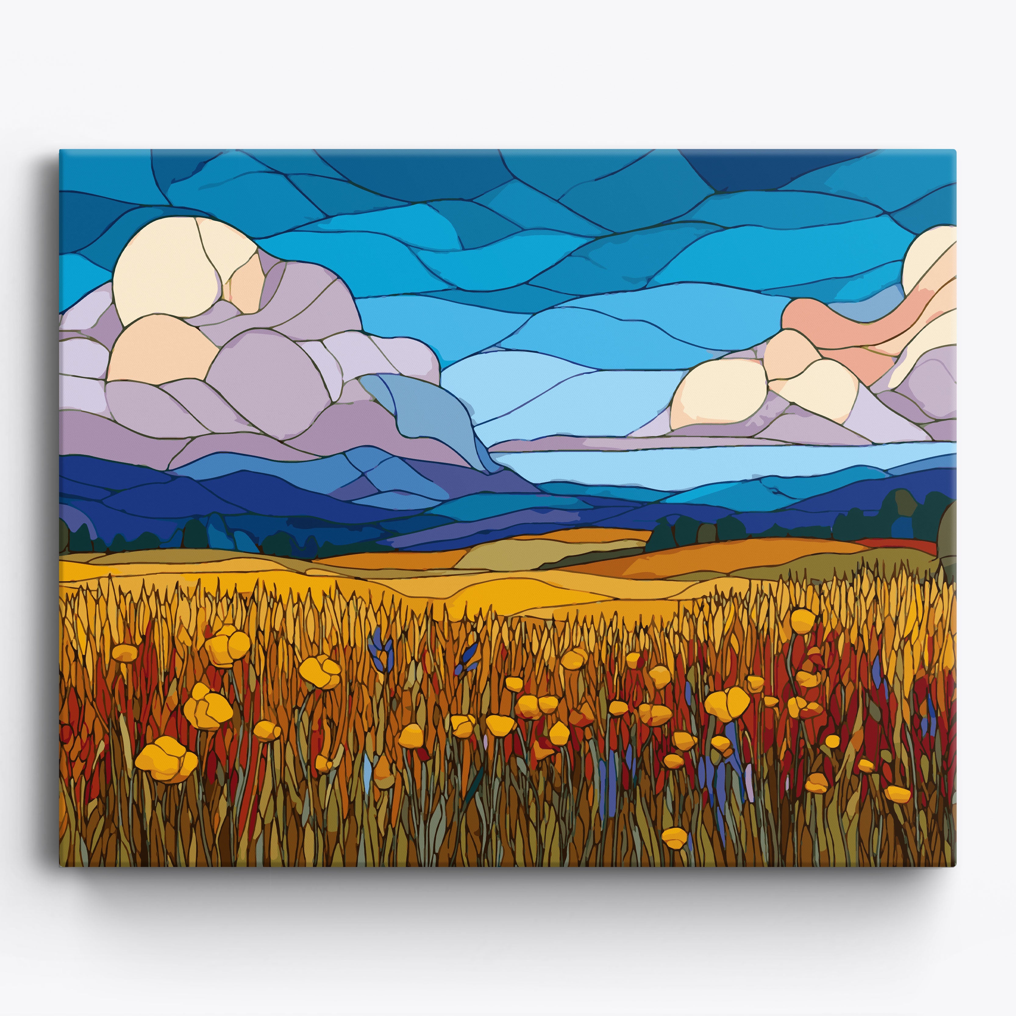 Abstract Flower Field Framed / 50x40cm
