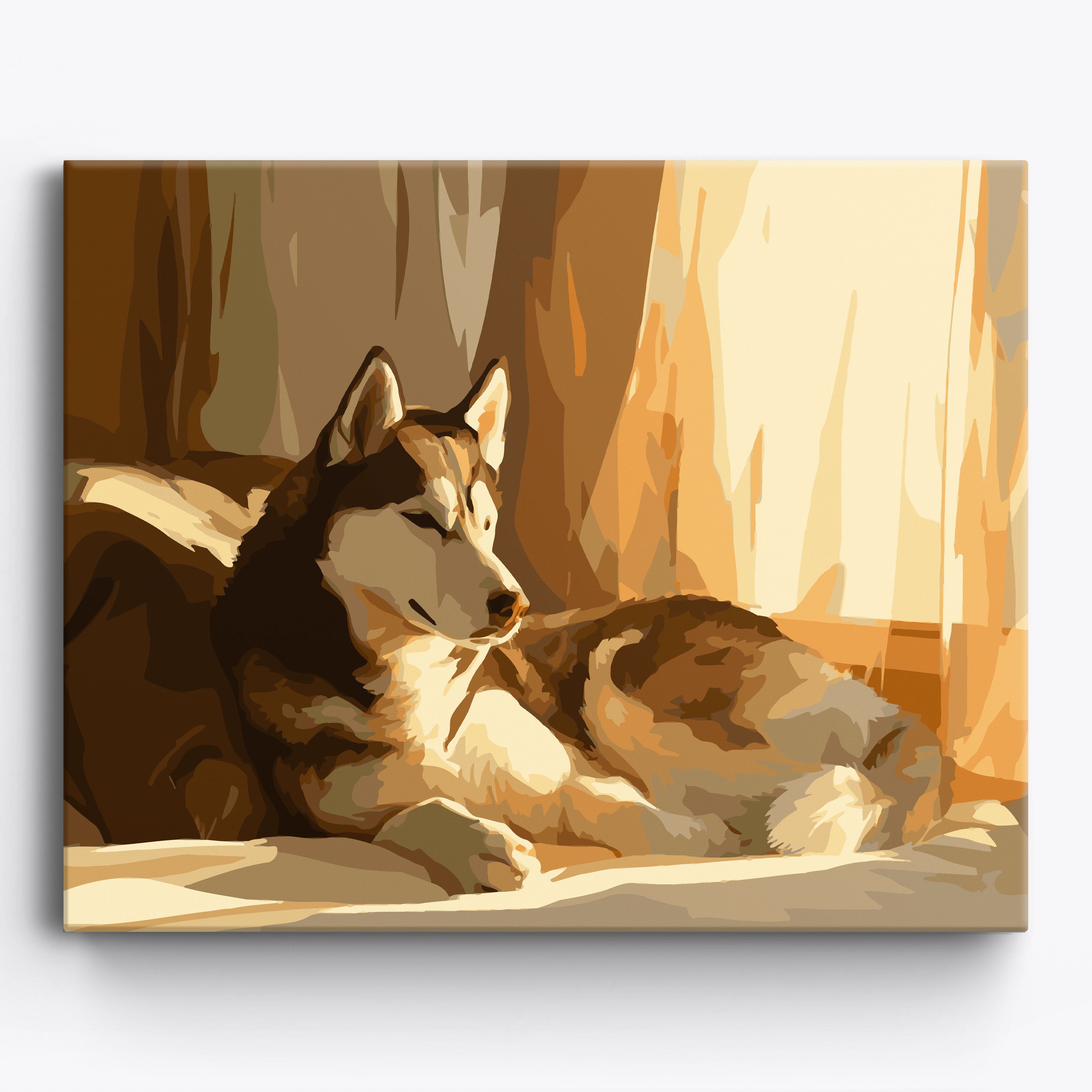 Sleepy Siberian Husky No Frame / 50x40cm