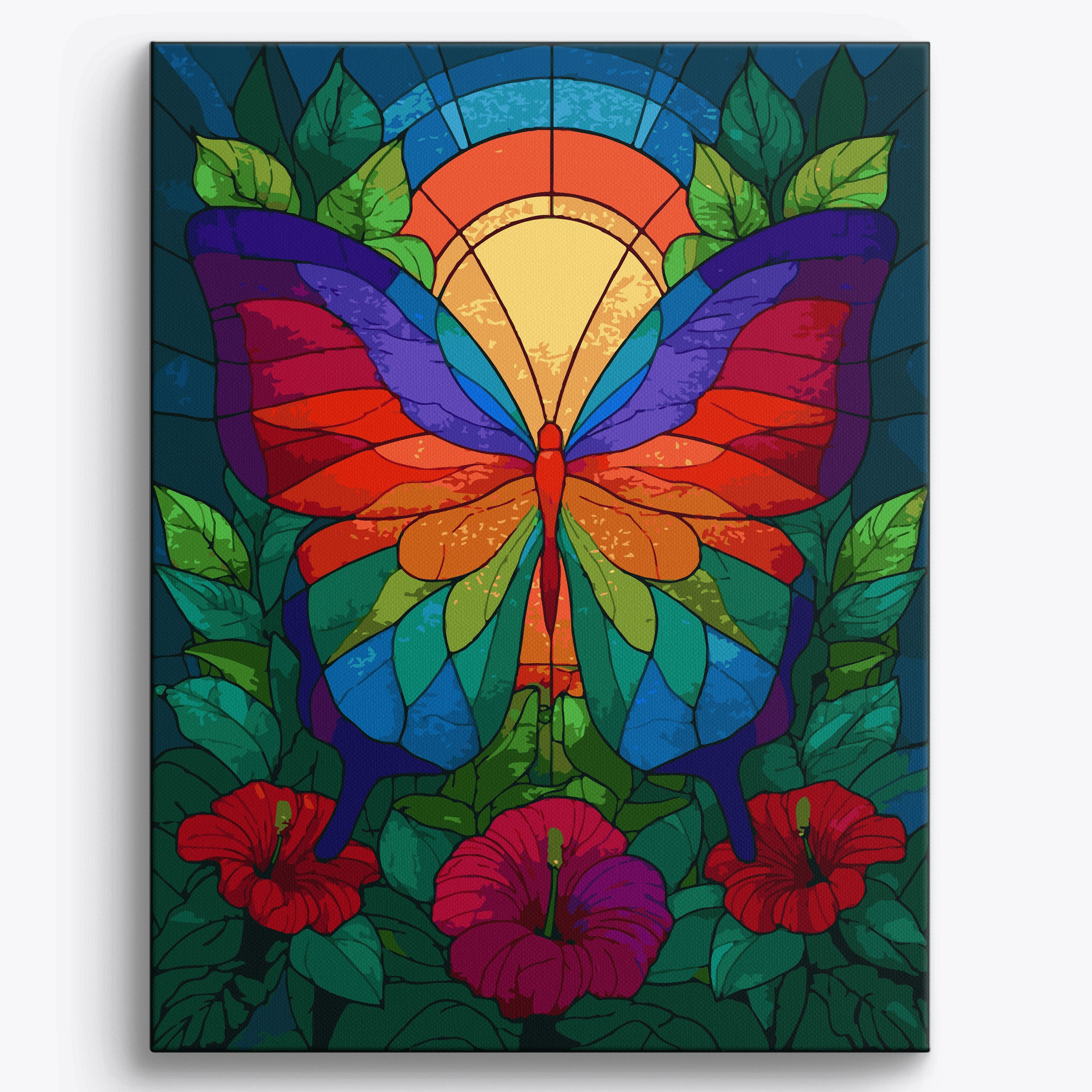 Butterfly Colorblocks Framed / 40x50cm