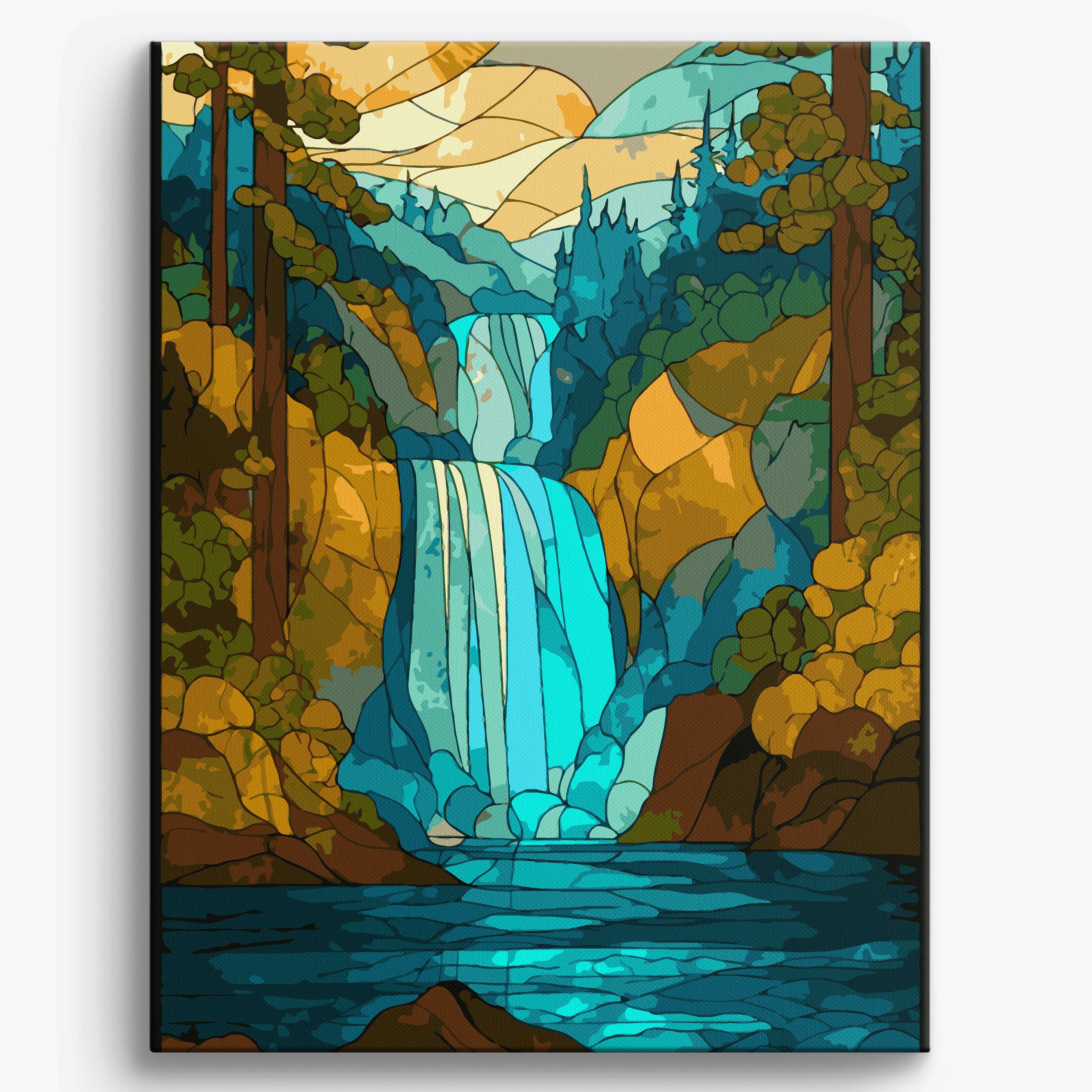 Geometric Waterfall Framed / 40x50cm