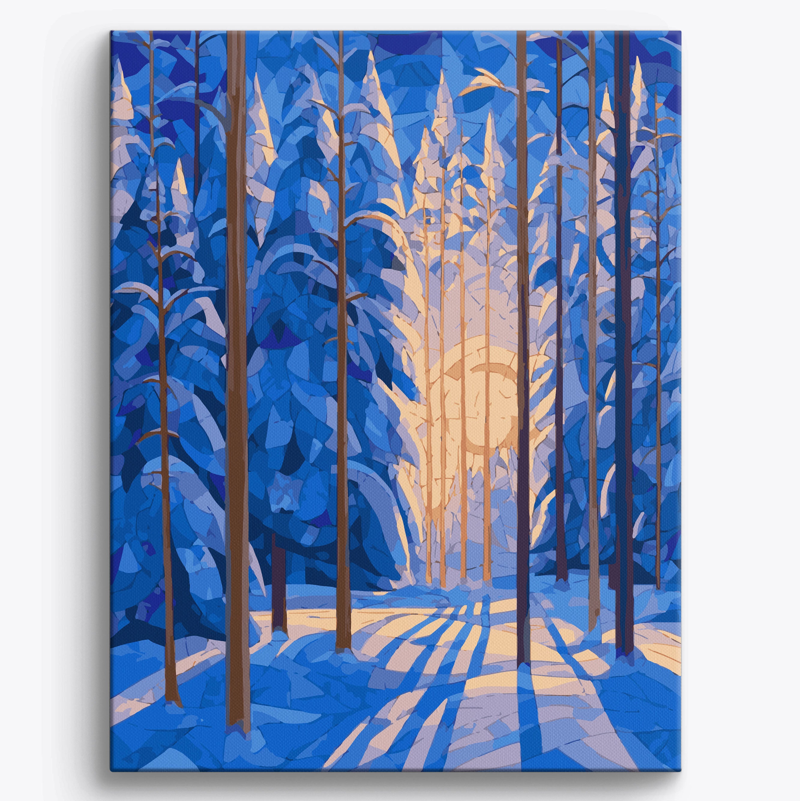 Geometric Winter Forest Framed / 40x50cm