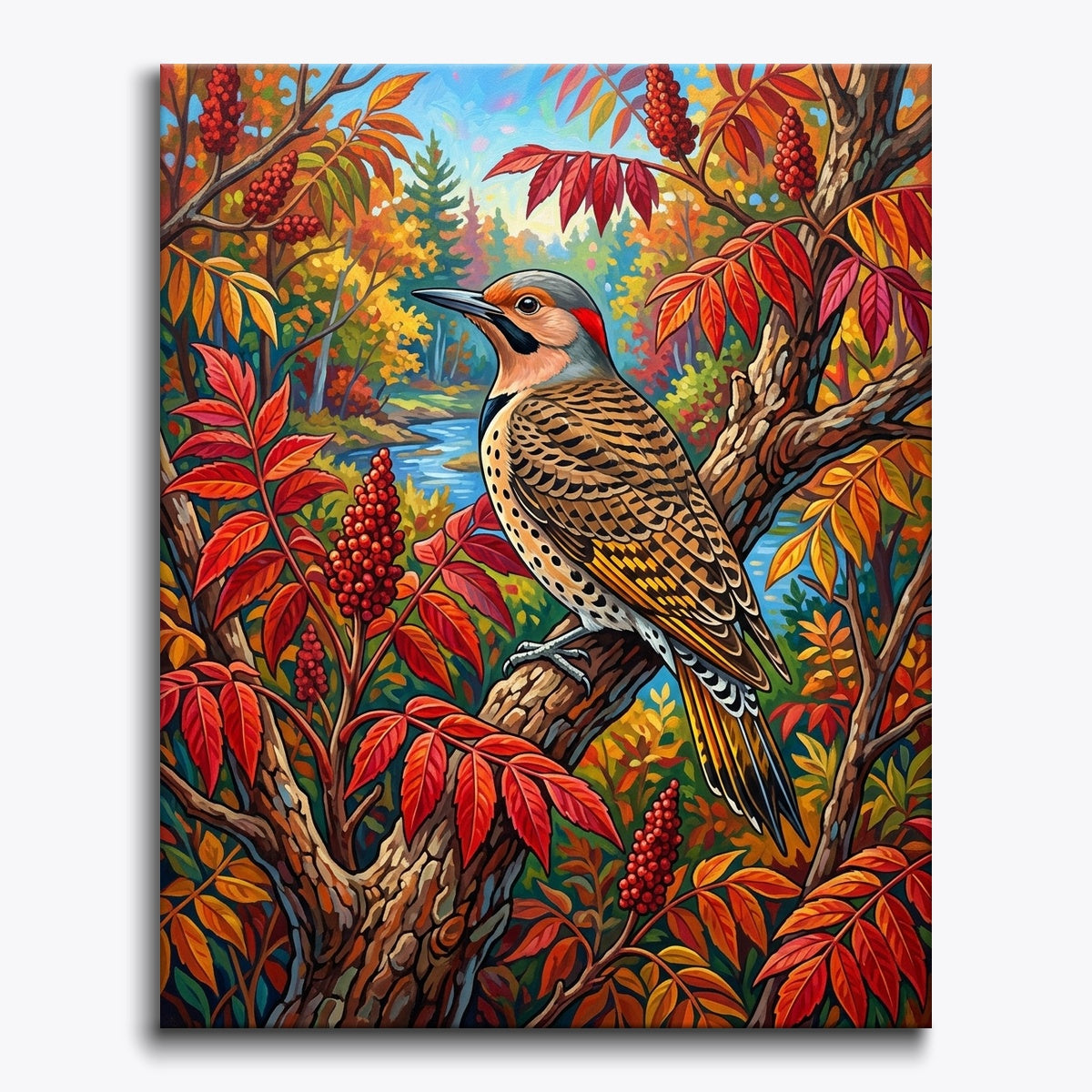 Sumac Flicker paint by numbers kit