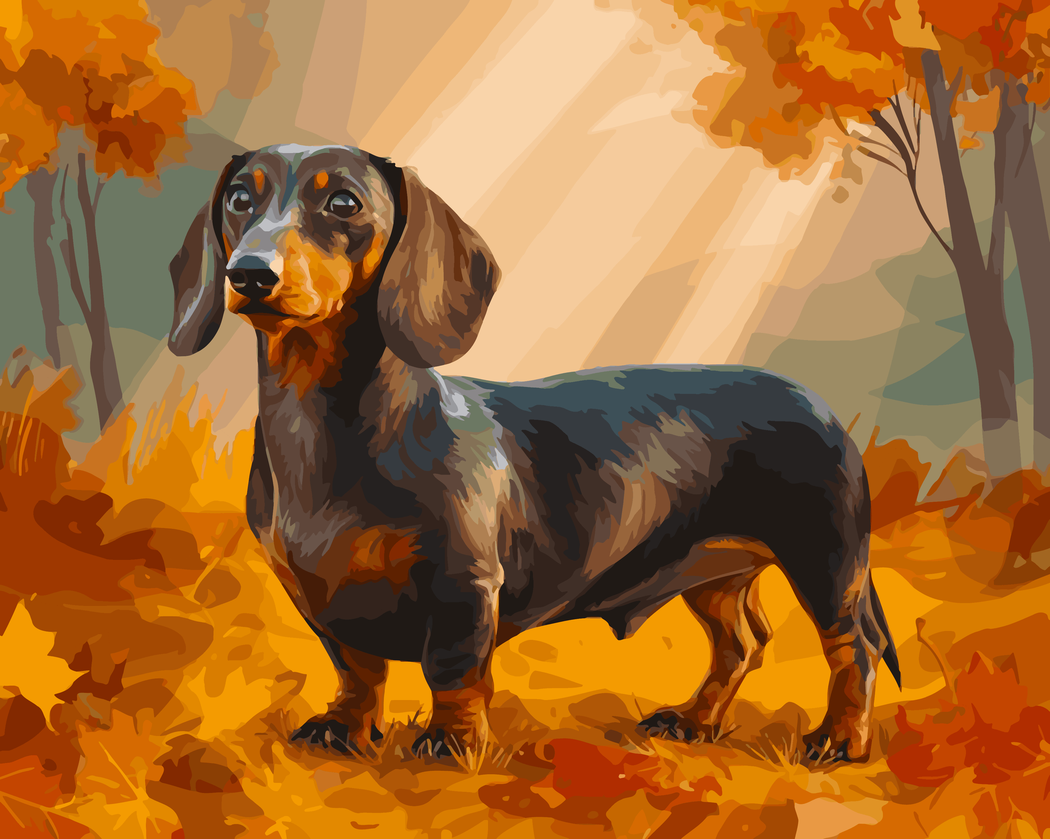Dachshund Fall Portrait