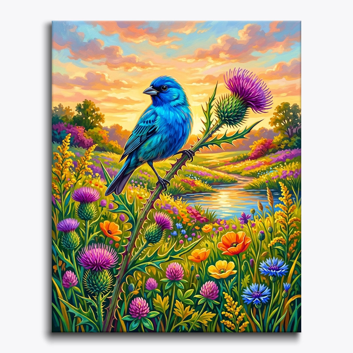Thistle Bunting paint by numbers kit