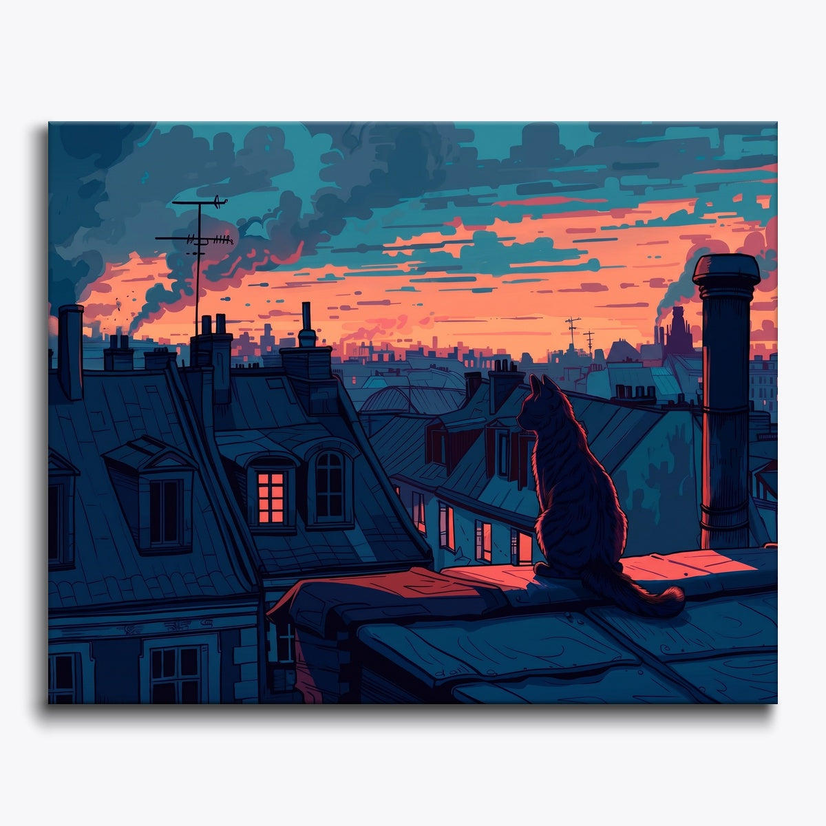 City Sunset Cat
