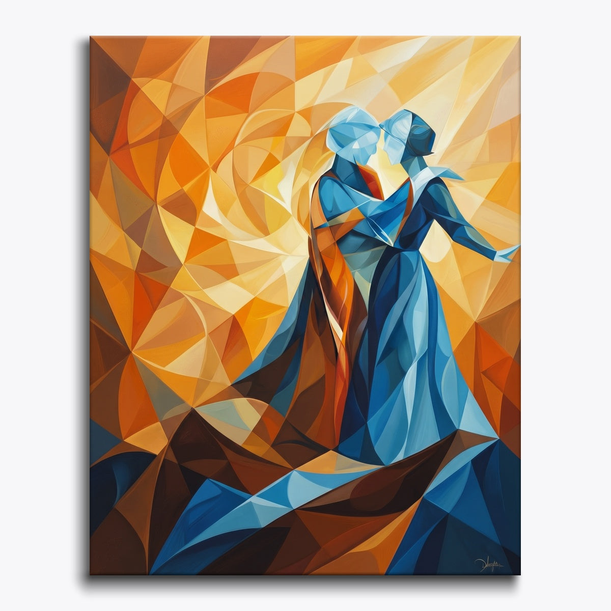 Colorful Couple Embrace