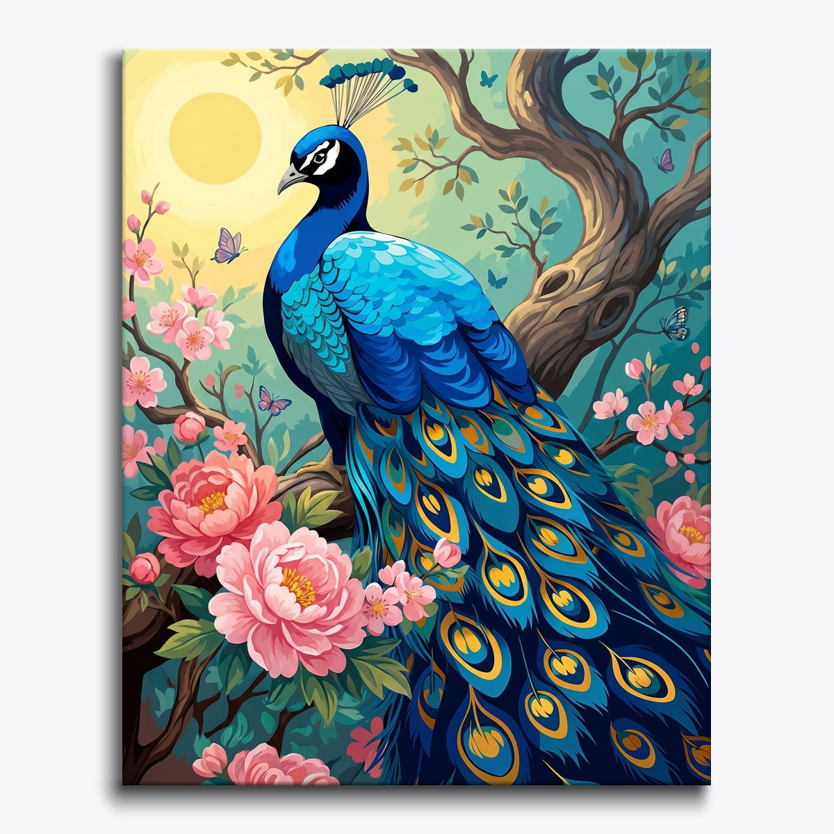Colorful Peacock Scene