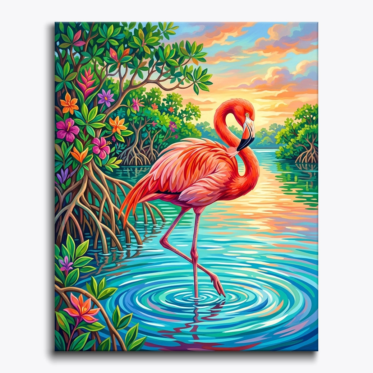 Lagoon Flamingo paint by numbers kit