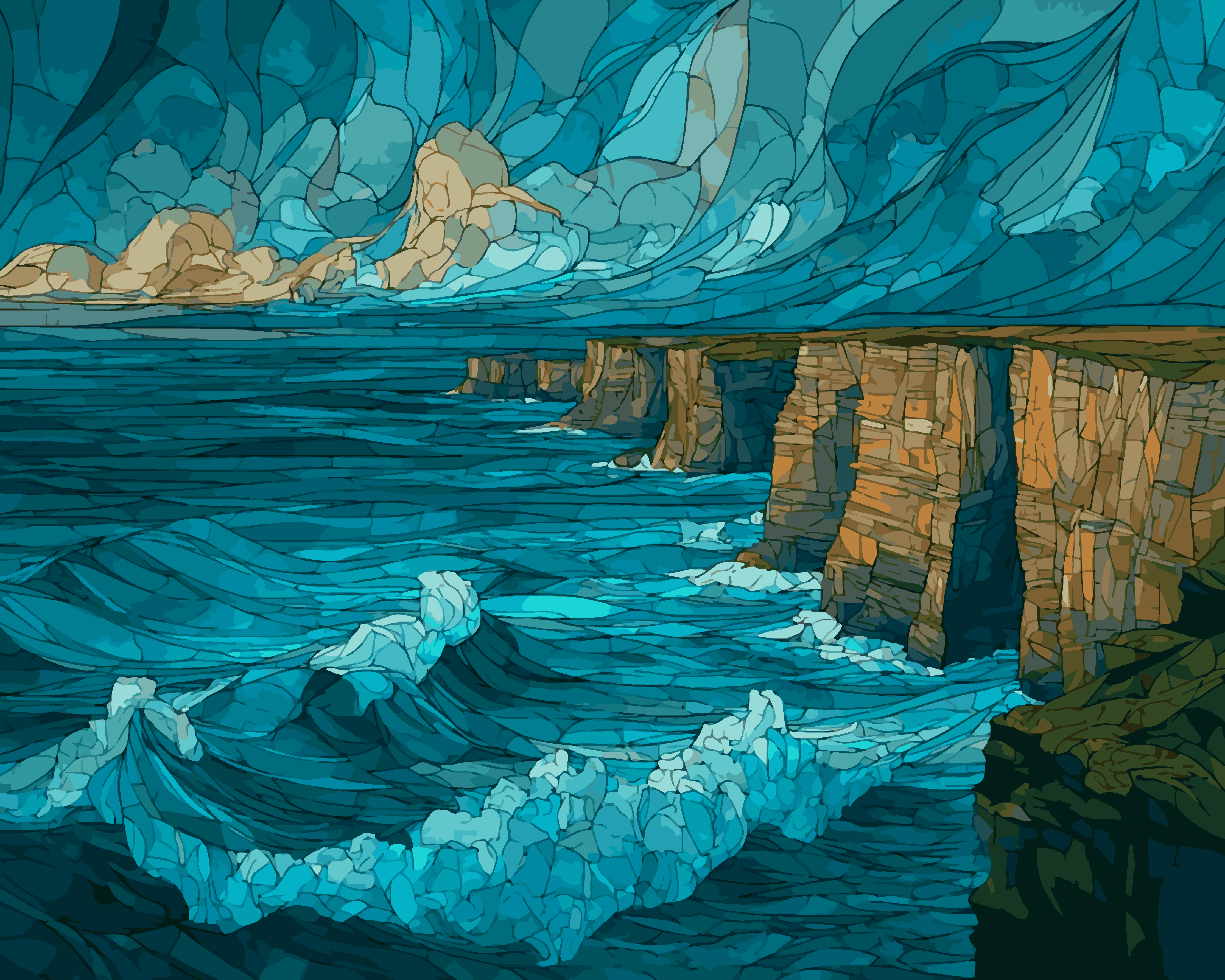 Crashing Waves of Glass