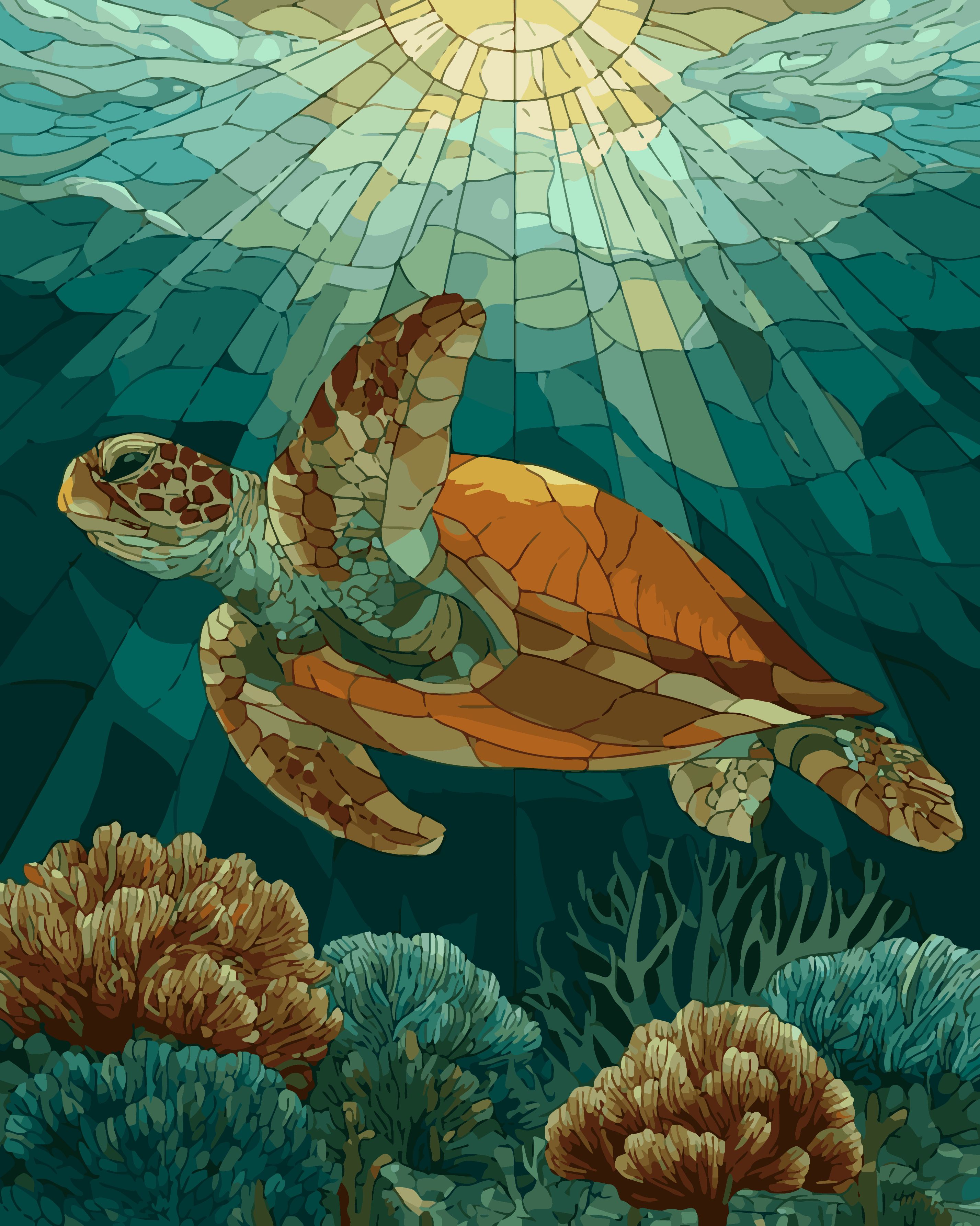 Stained Sea Turtle