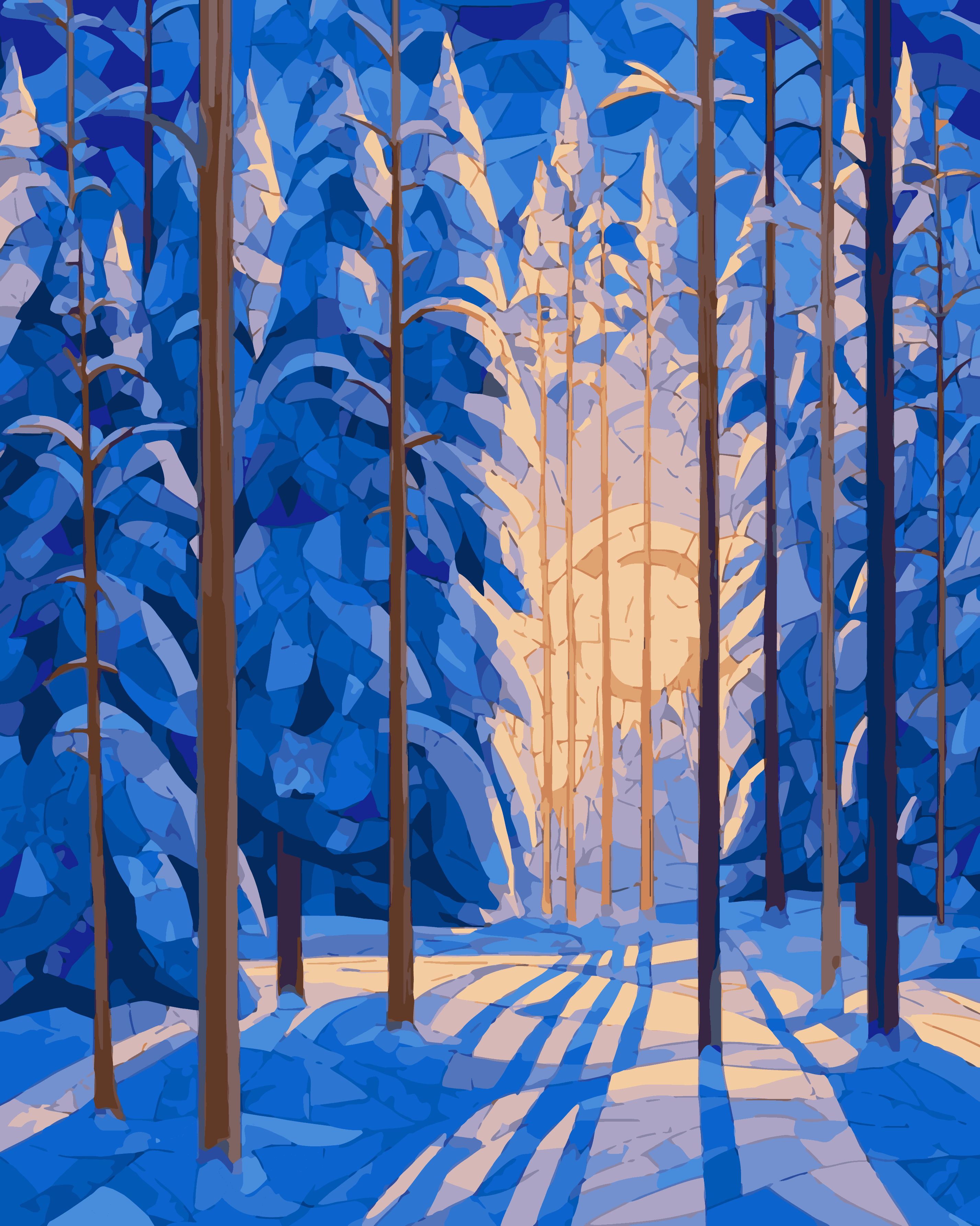 Geometric Winter Forest