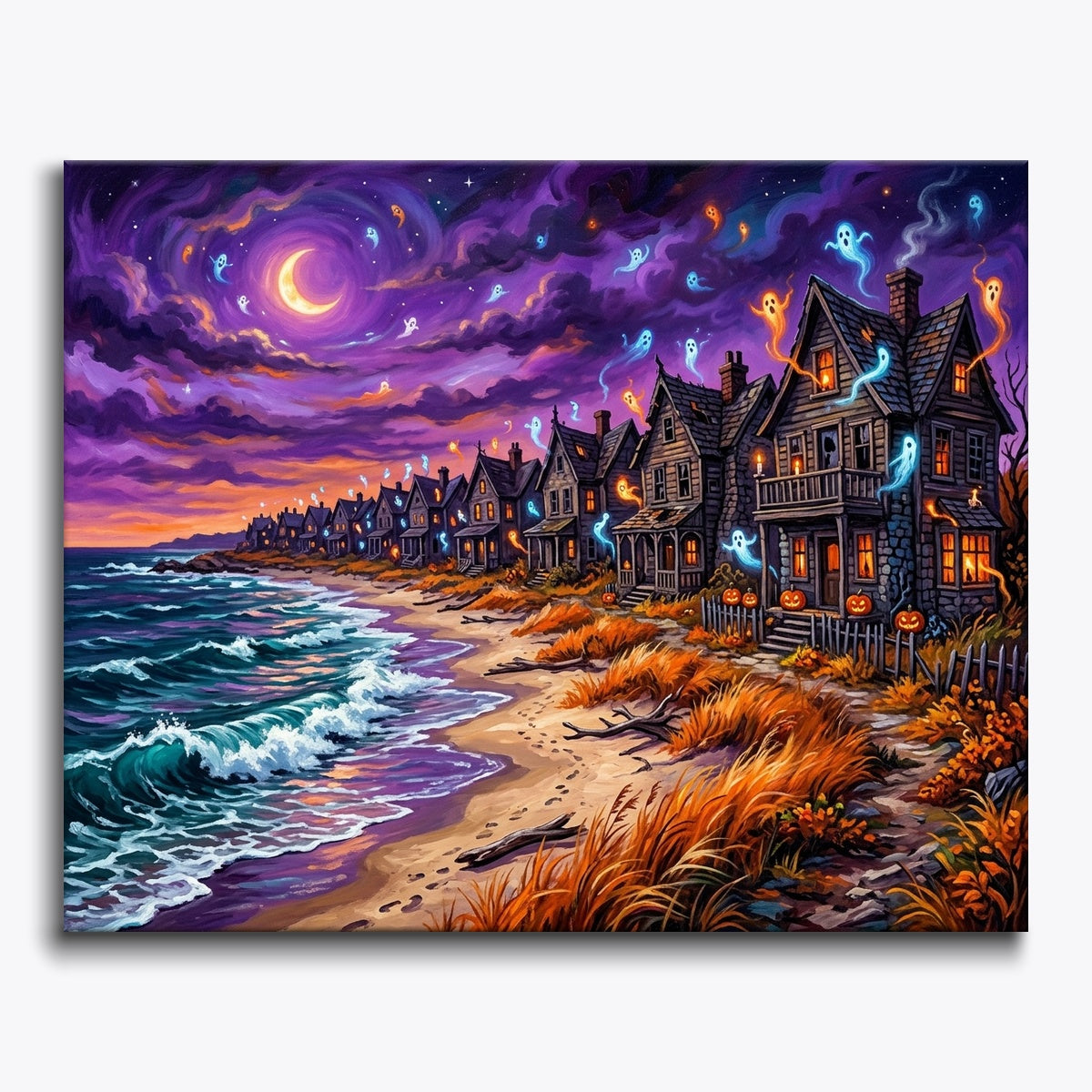 Haunted Cottages Along Autumn Shore