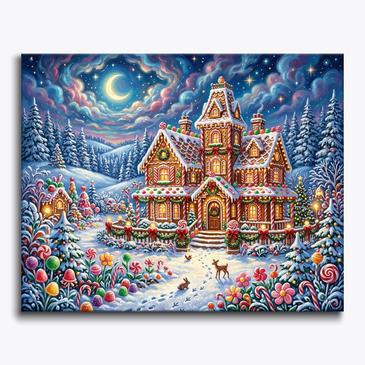 Moonlit Gingerbread Manor
