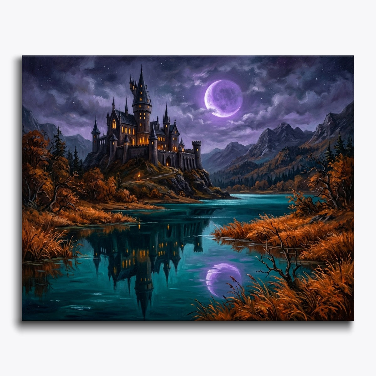 Castle Reflected In Turquoise Lake