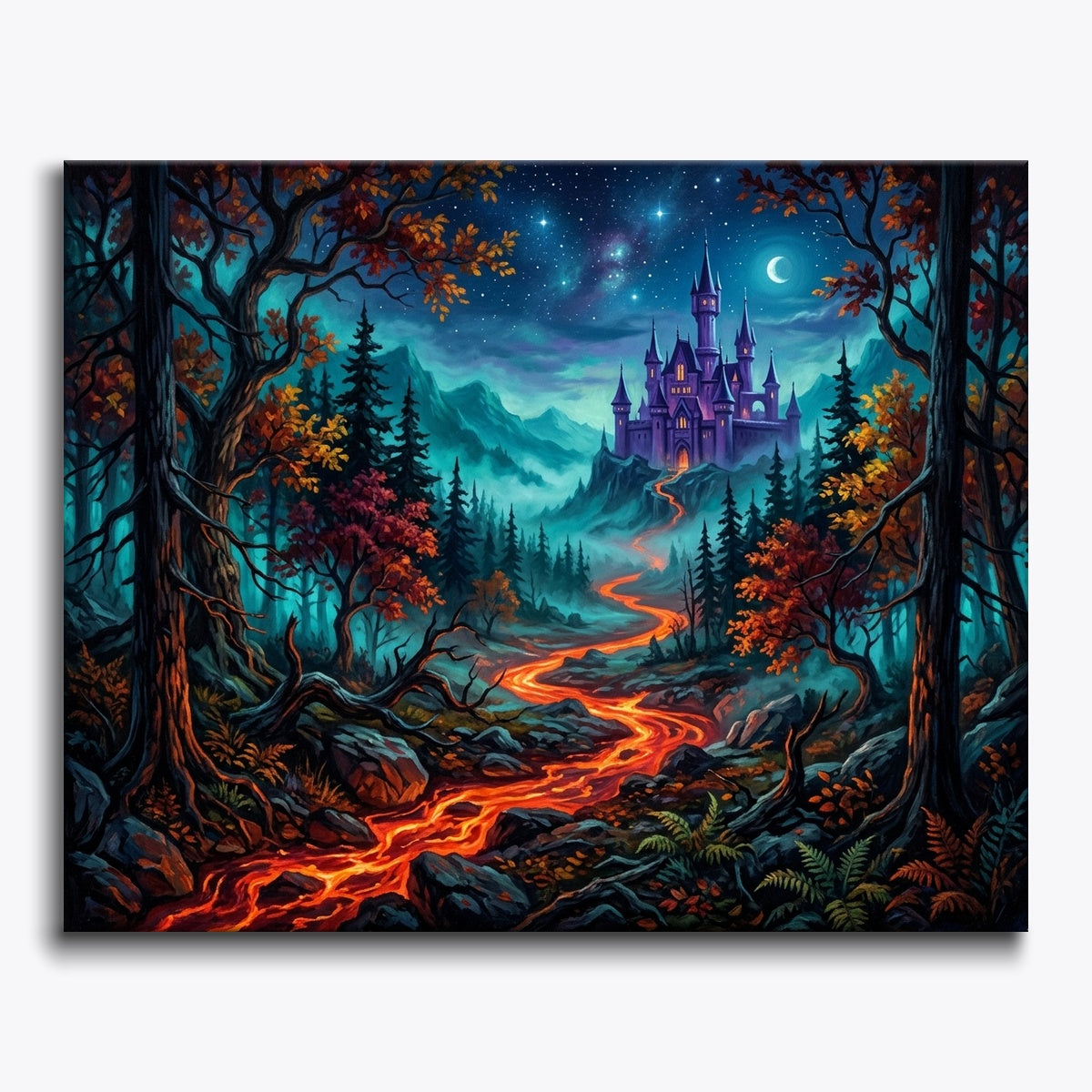 Lava River Through Pine Forest