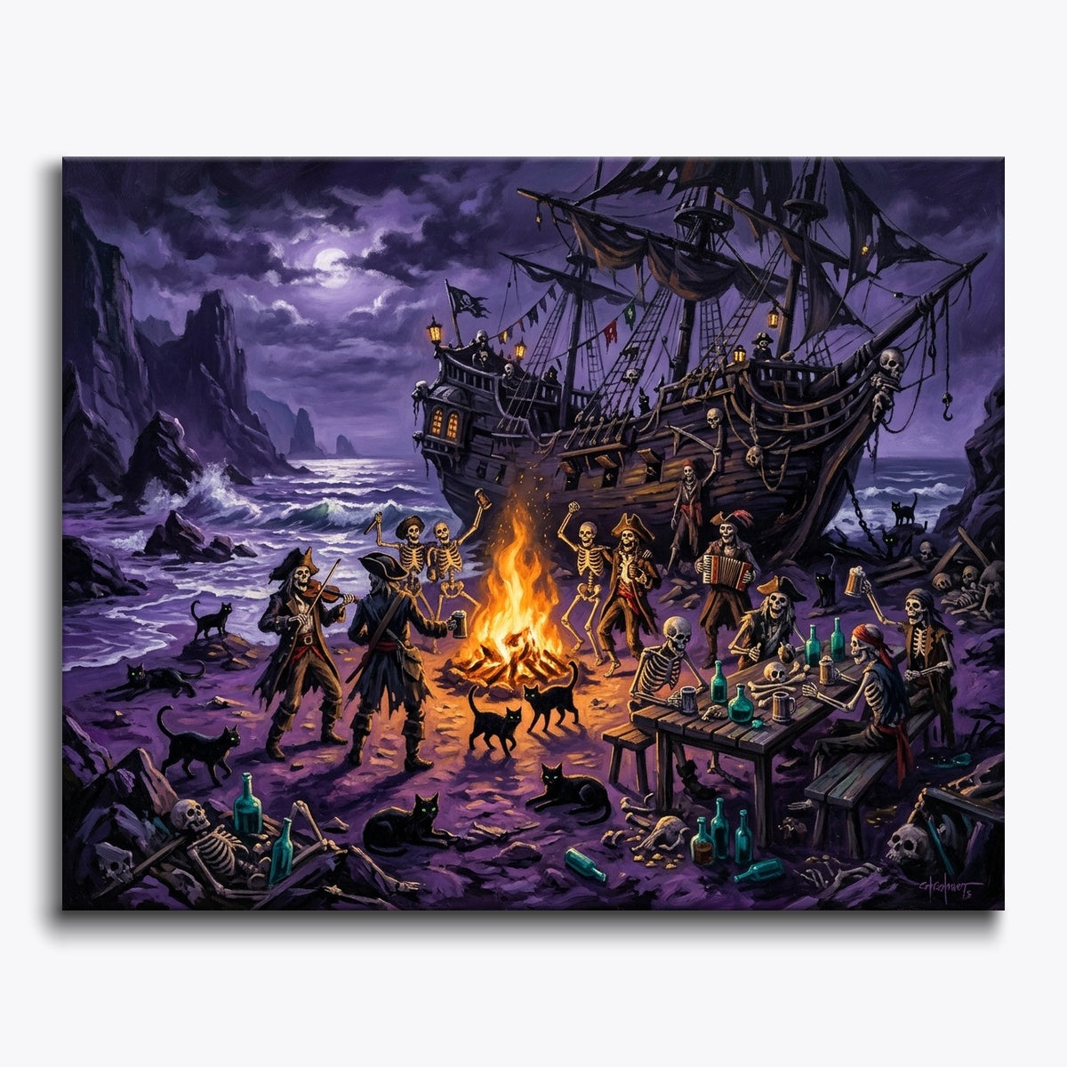 Skeleton Pirates At Shipwreck Party