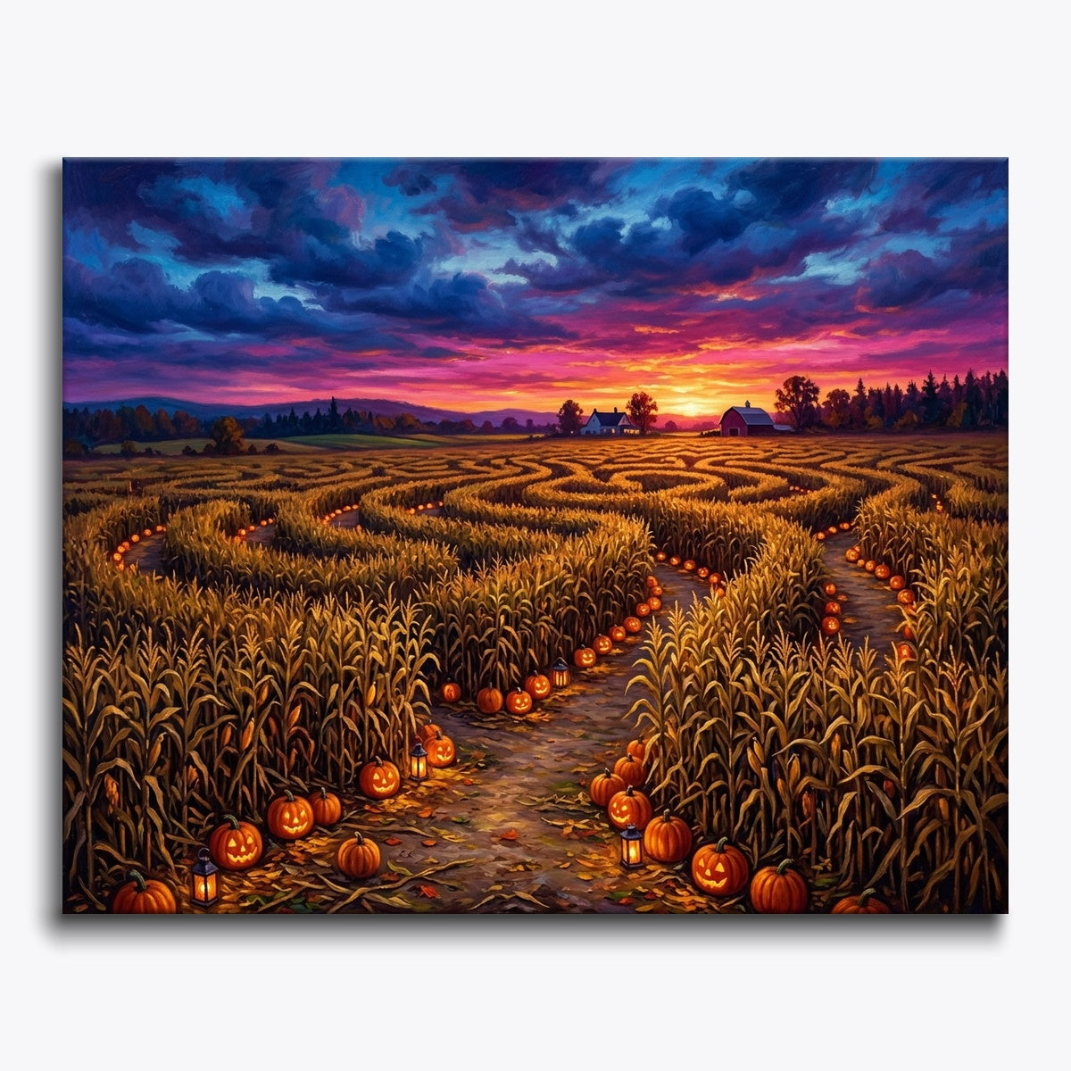 Cornfield Maze With Pumpkin Lights