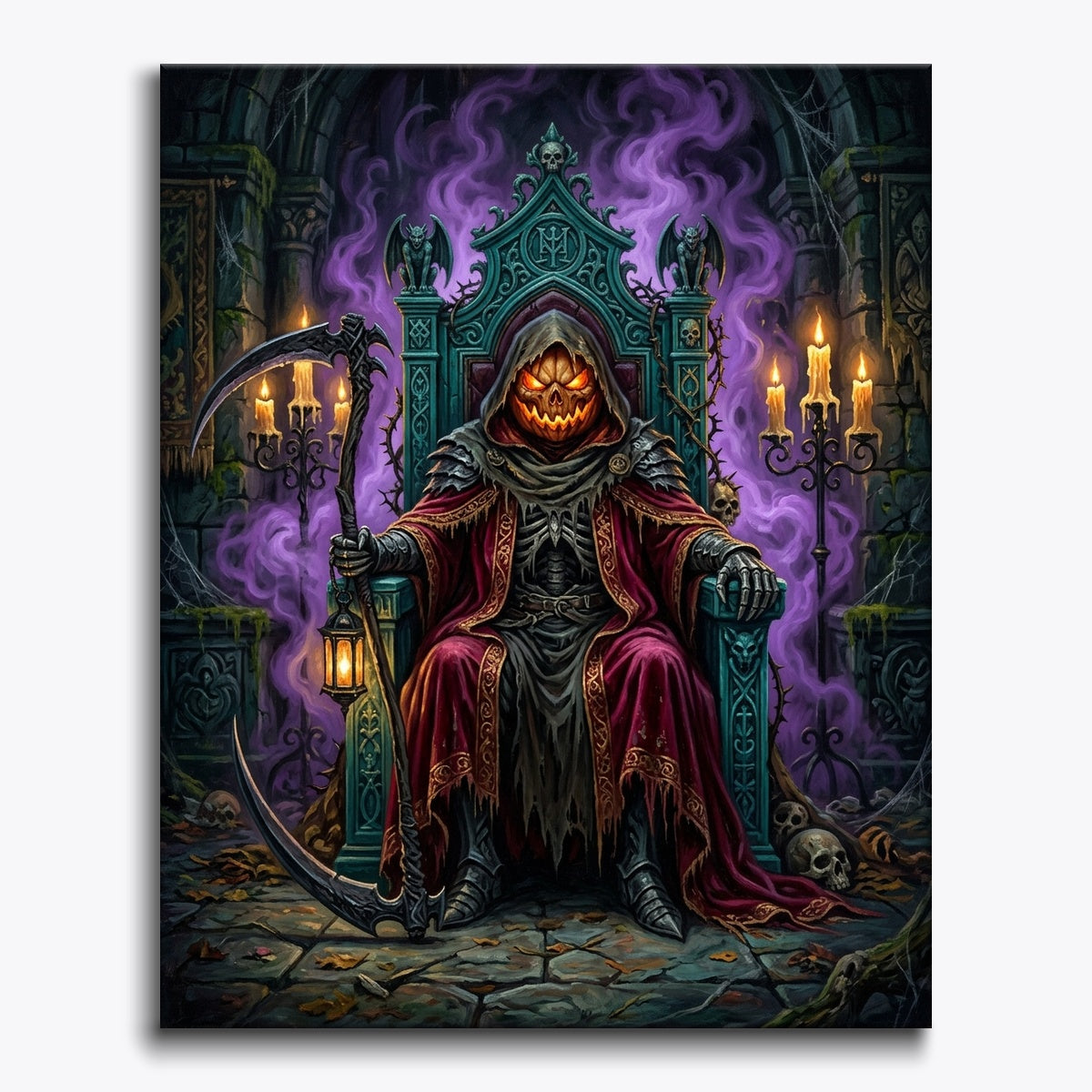 Reaper Seated On Teal Throne