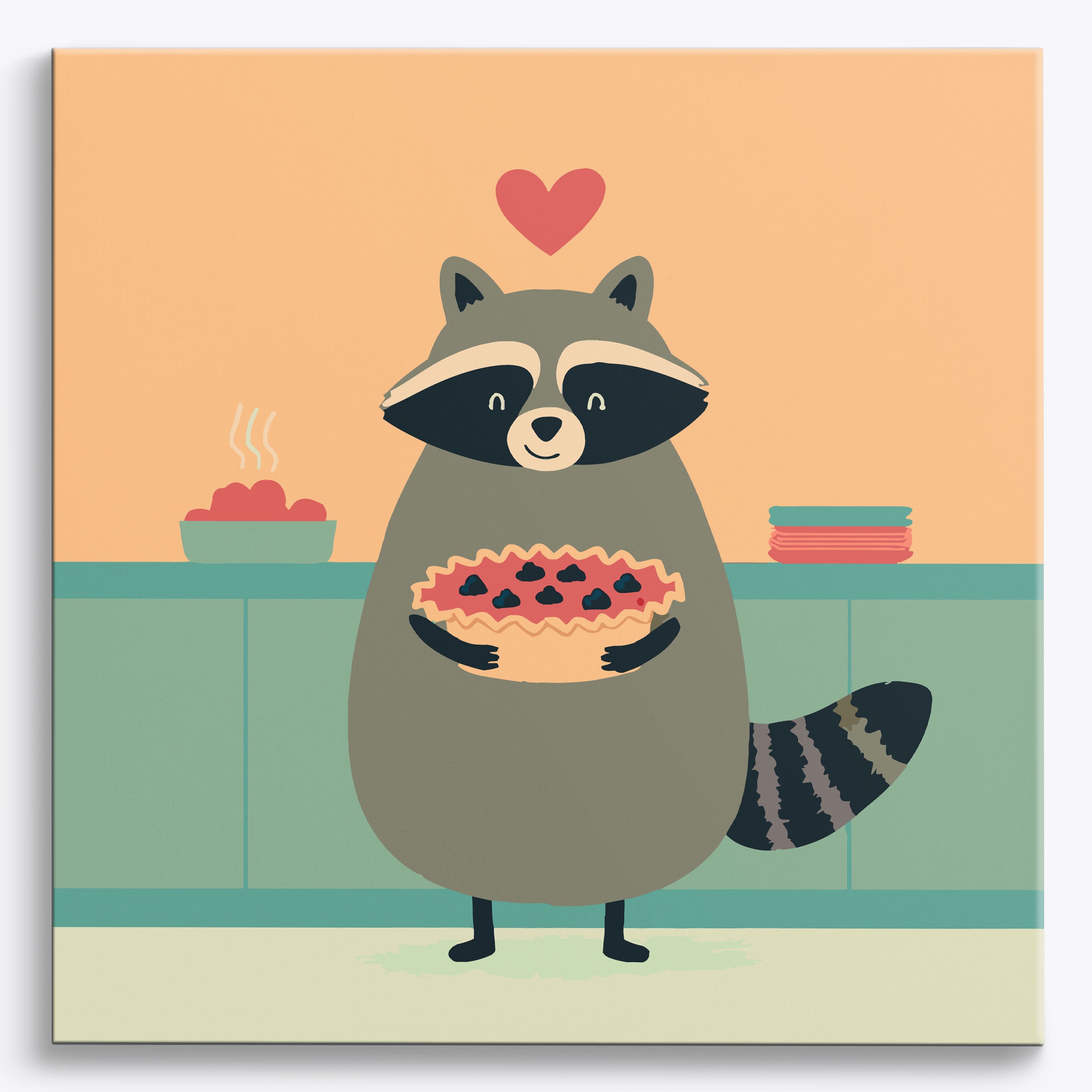 Raccoon Baker No Frame / 40x40cm