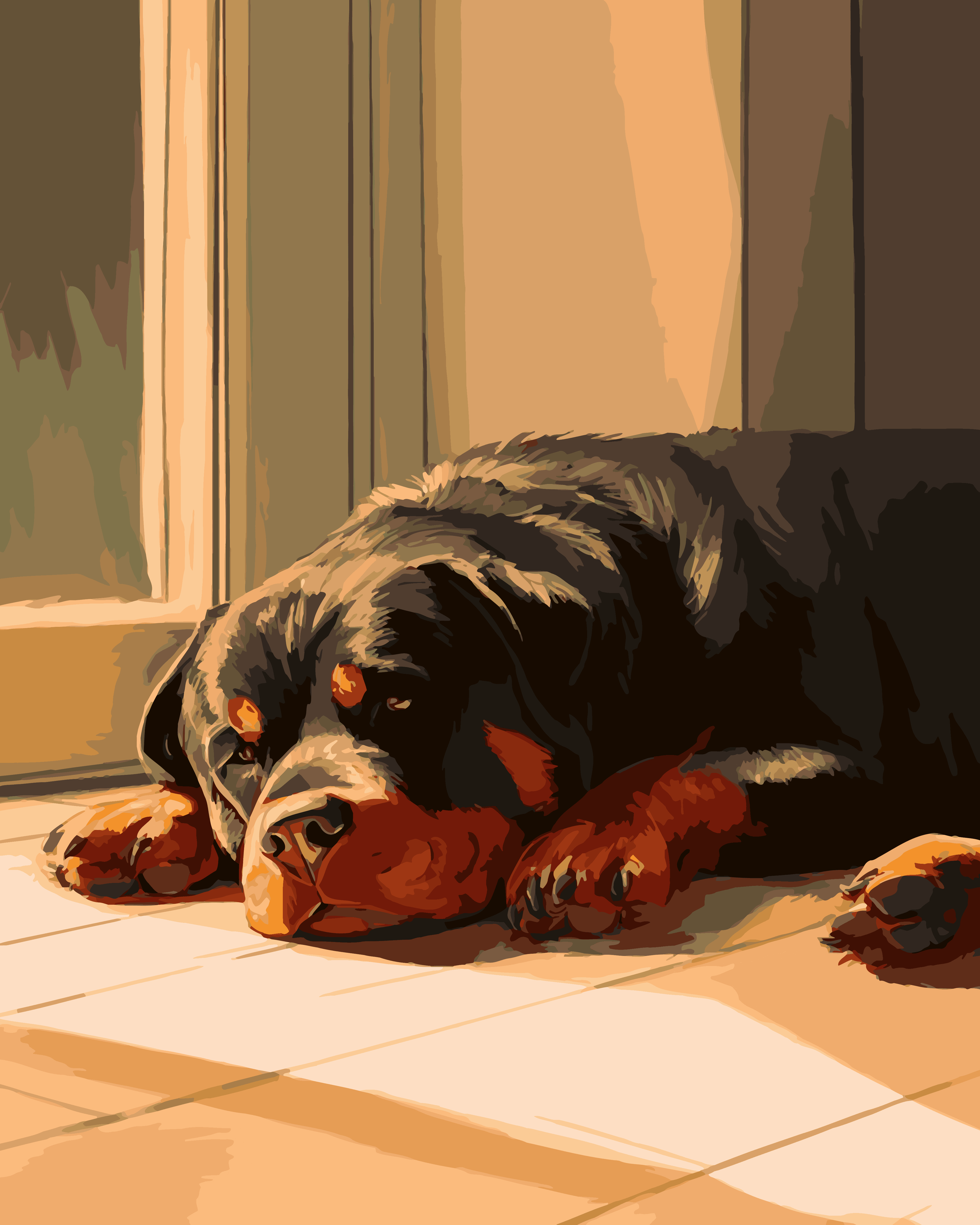 Resting Rottweiler