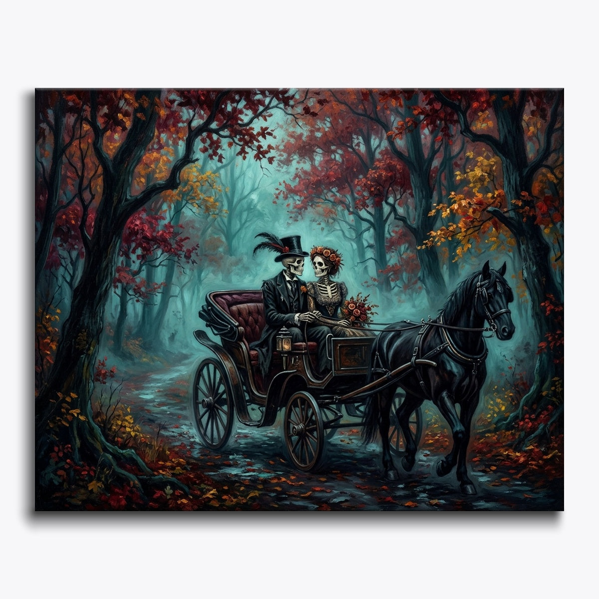 Romantic Skeletons In Carriage