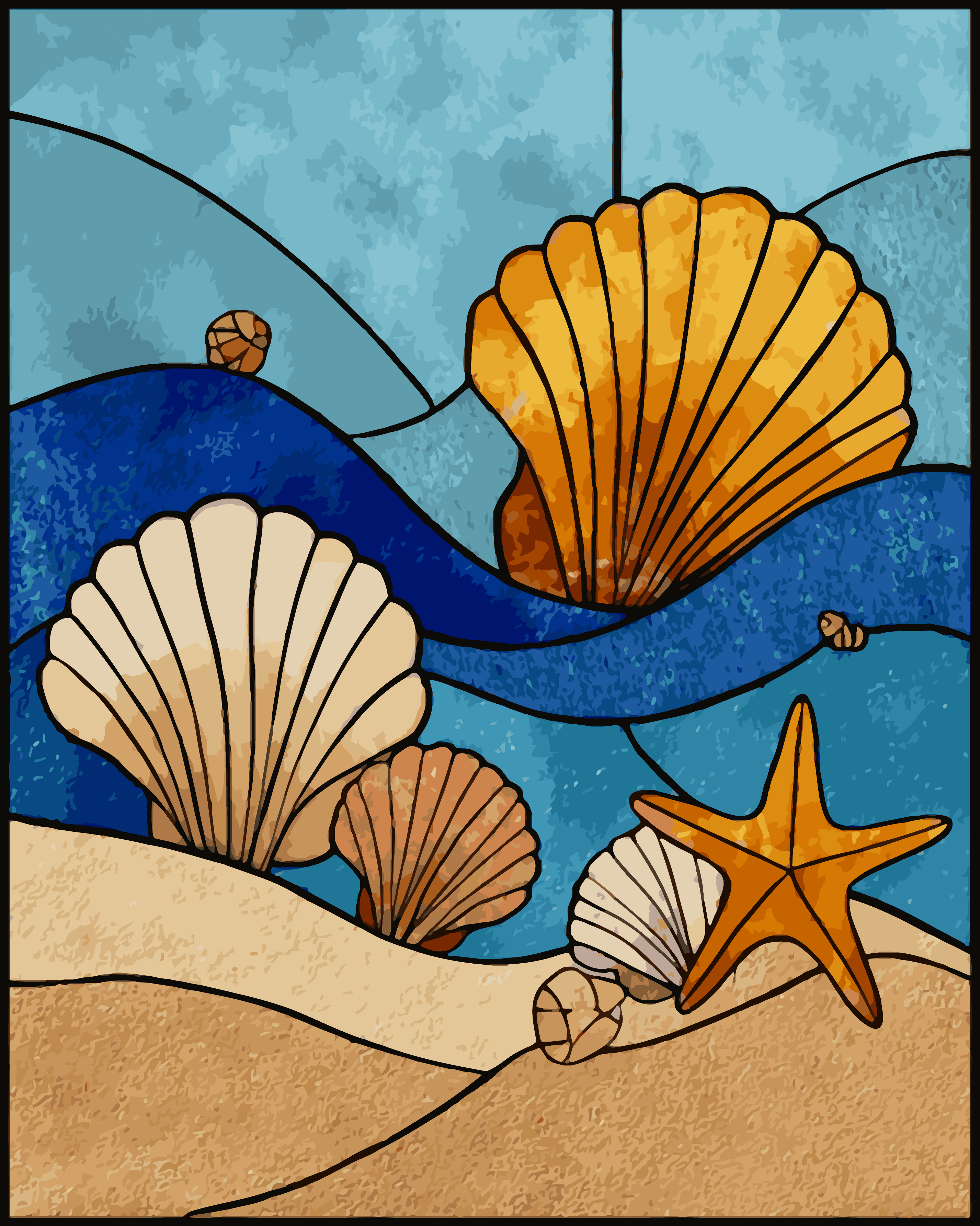 Stainedglass Seashells