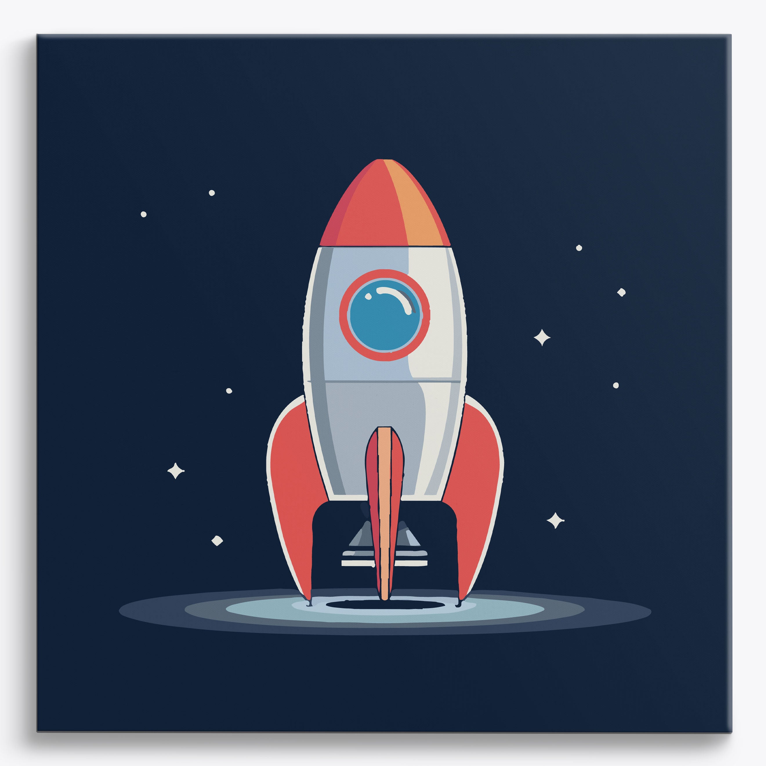 Starry Rocket Launch No Frame / 40x40cm