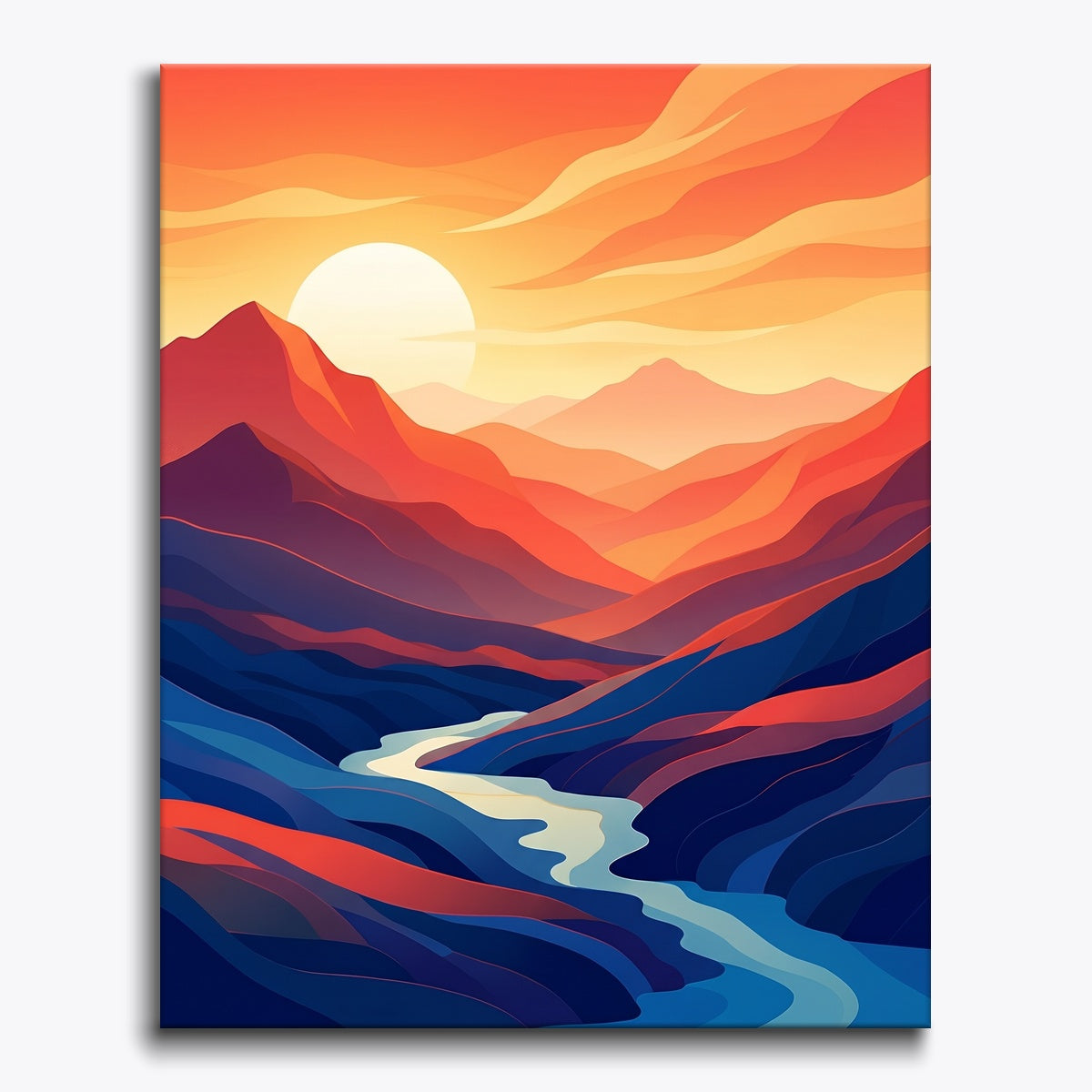 Sunset Mountains Scene