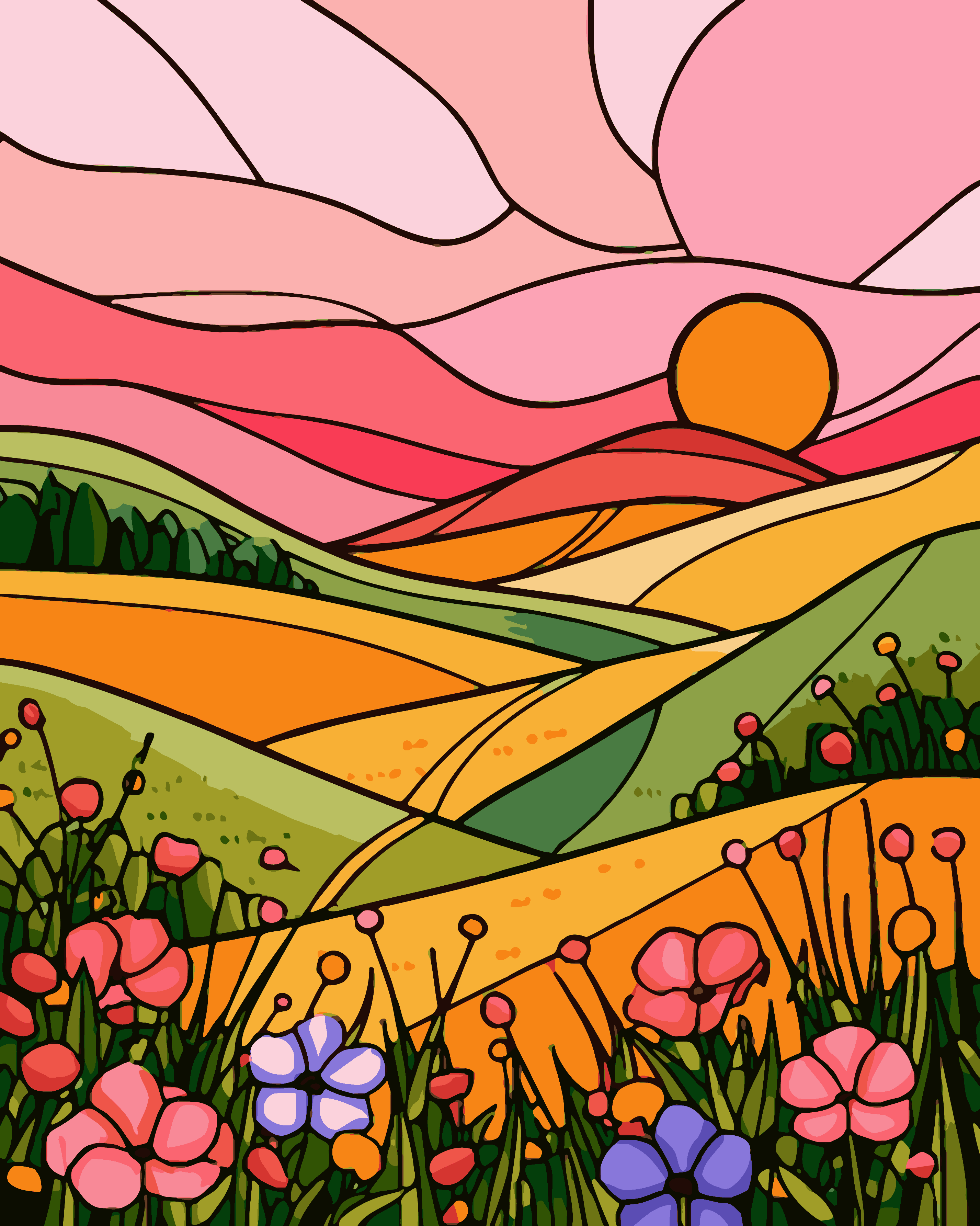 Abstract Pink Sunset