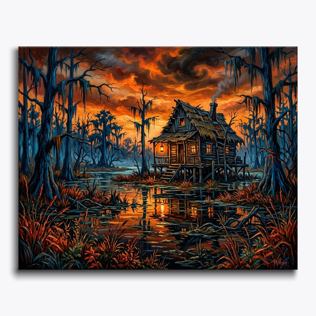 Haunted Cabin In Dark Swamp