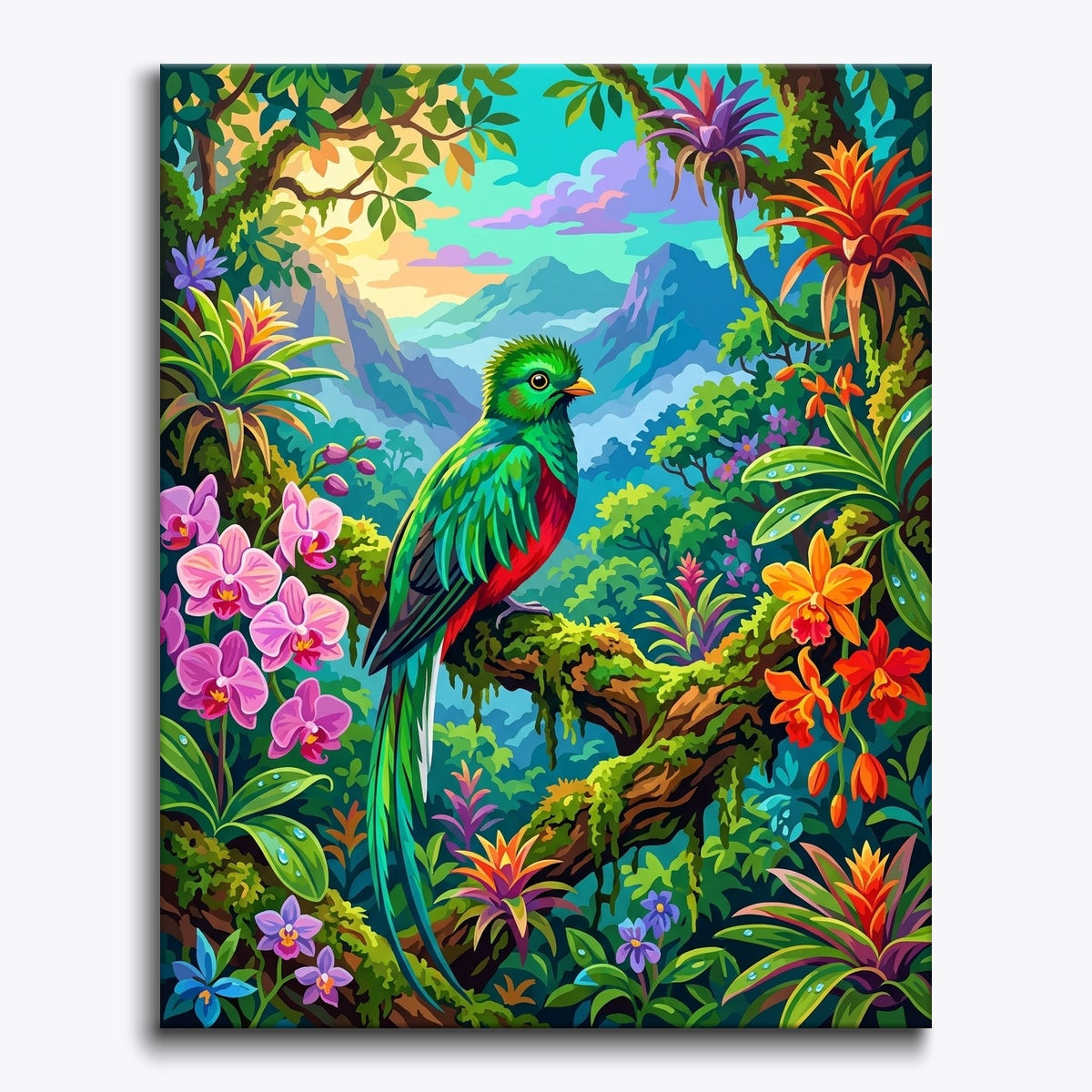 Emerald Quetzal paint by numbers kit
