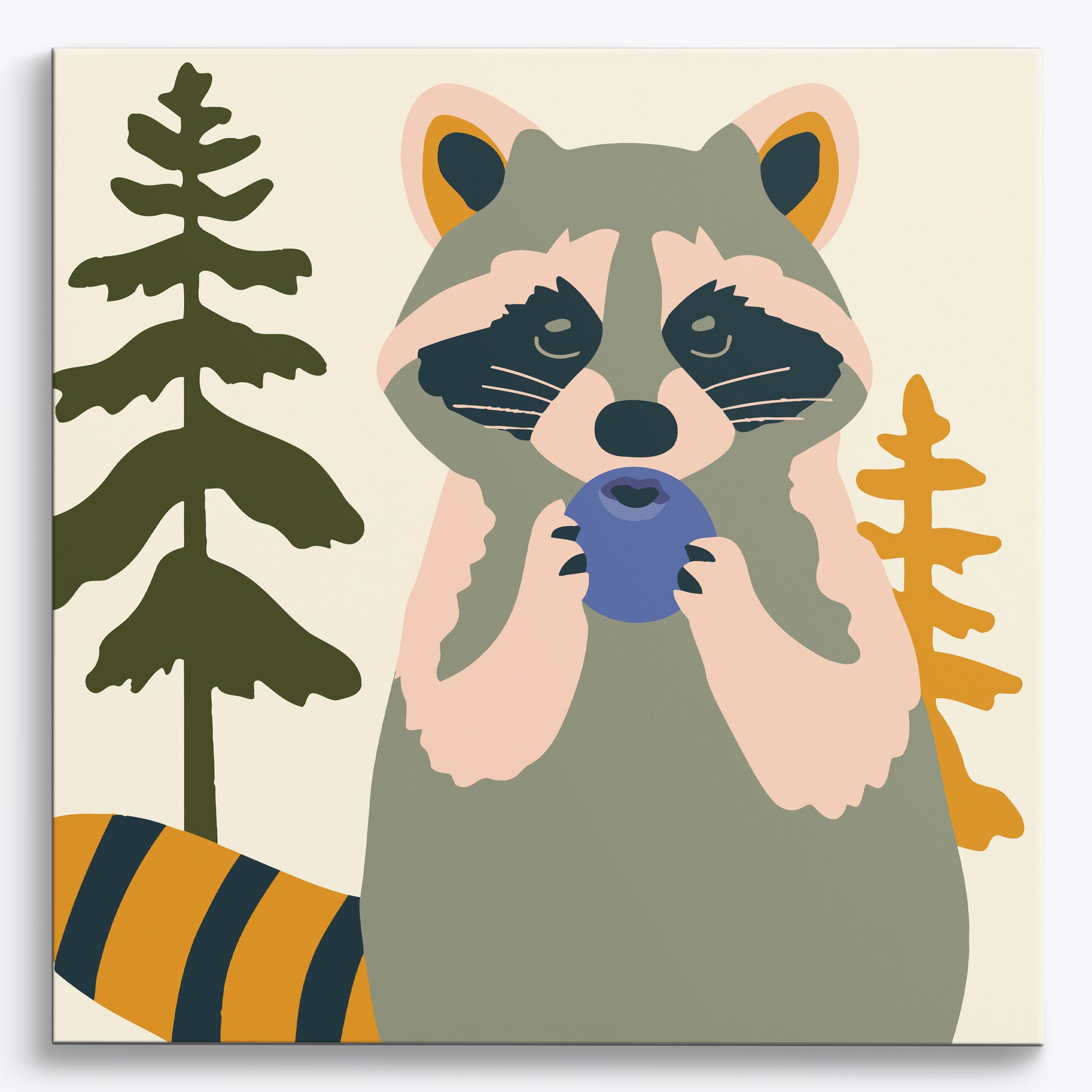 Wild Raccoon Dance No Frame / 40x40cm