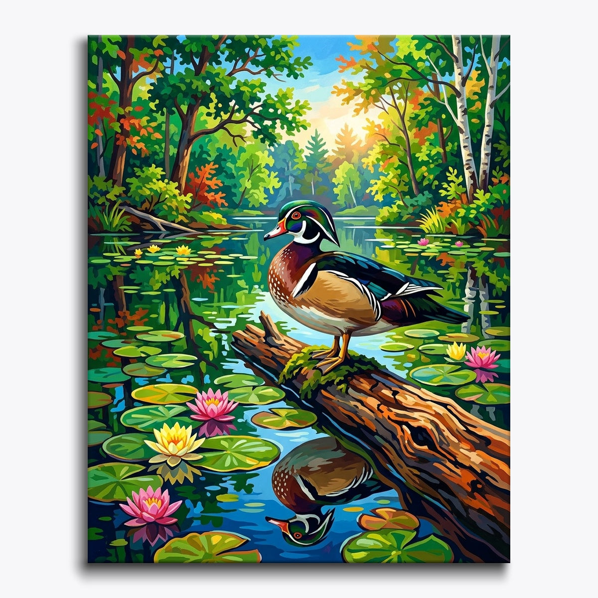 Lily Pond Duck paint by numbers kit