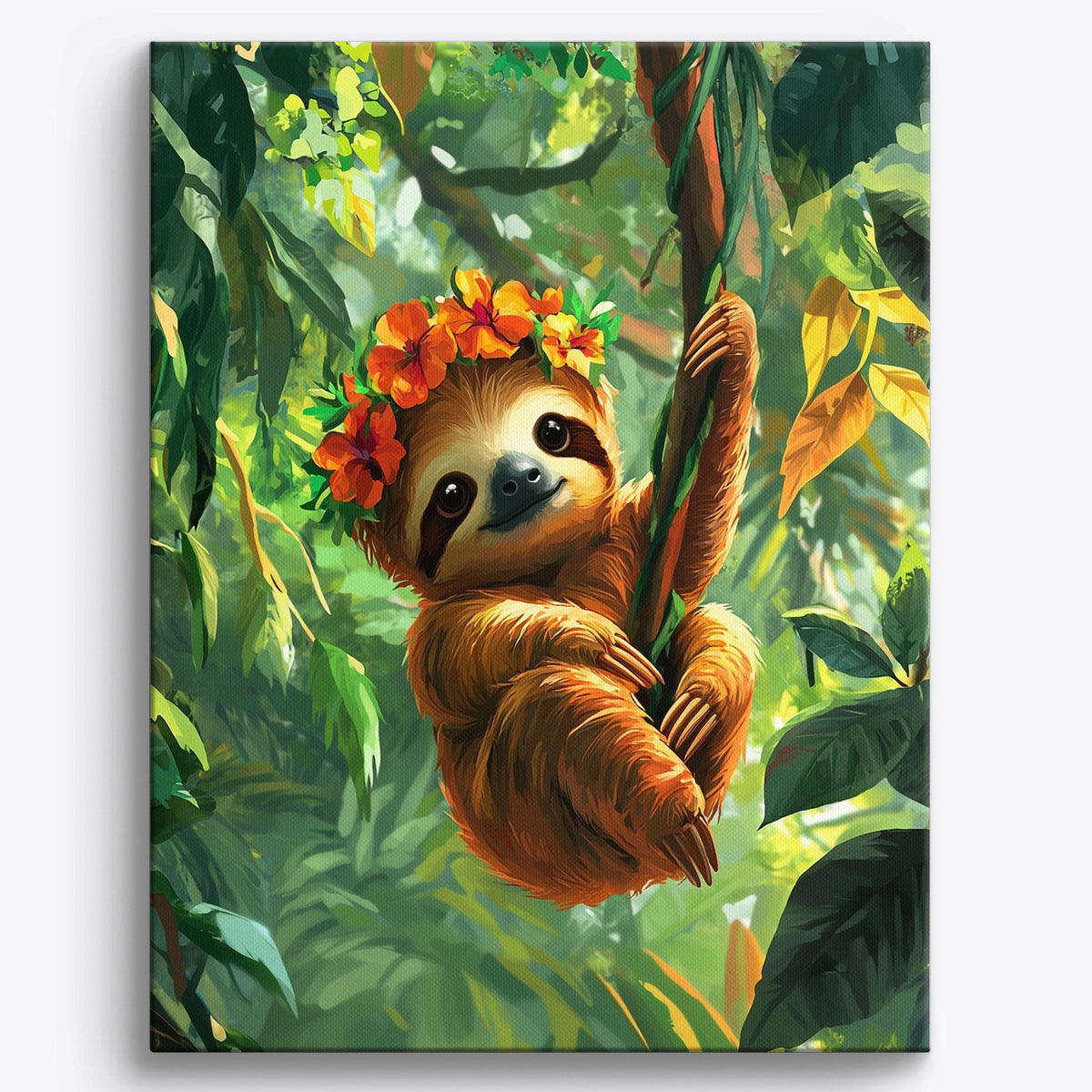 Soloth Kit Number Canopy Crown Sloth | Paint by Numbers Kit by Craftoria