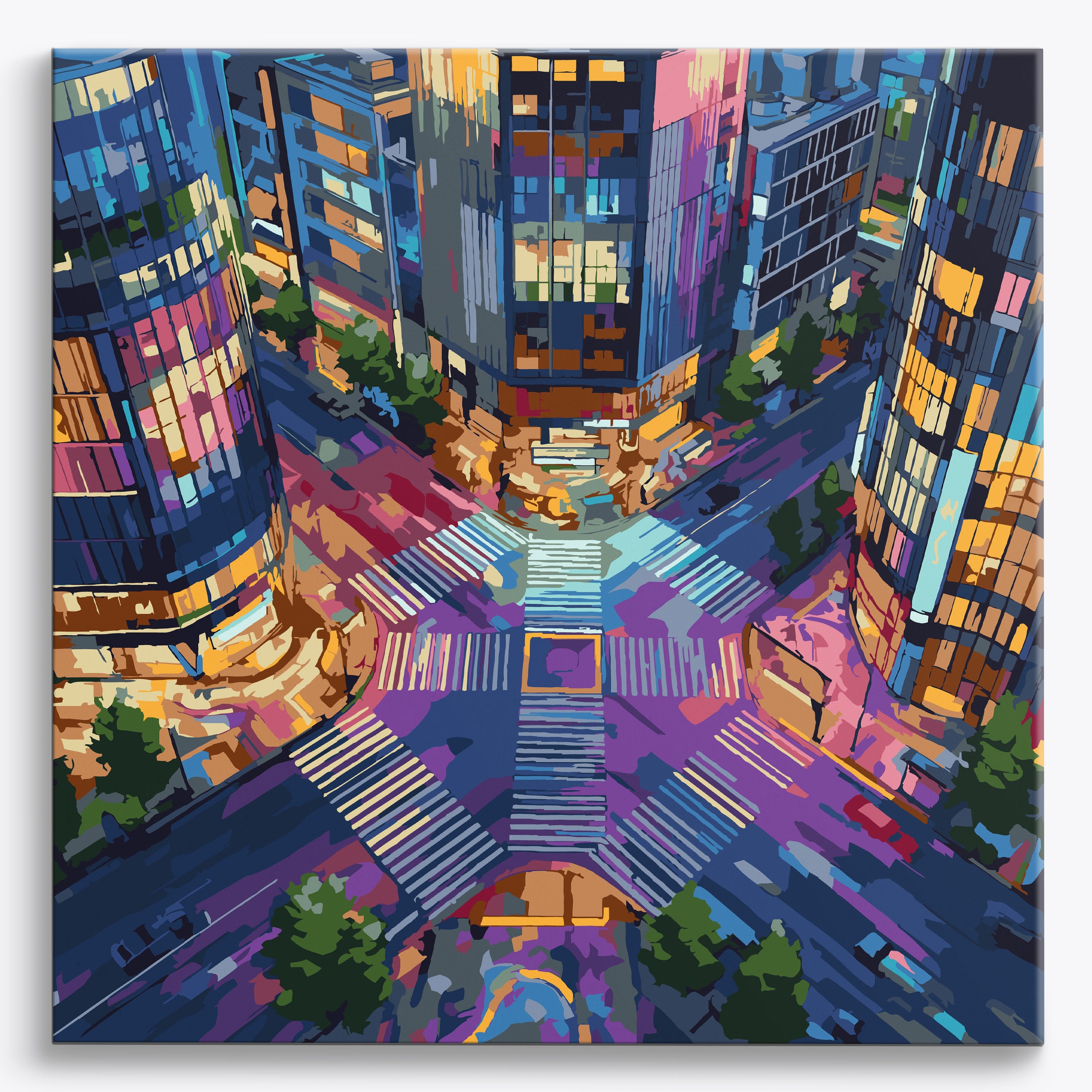 Neon Cityscape No Frame / 40x40cm
