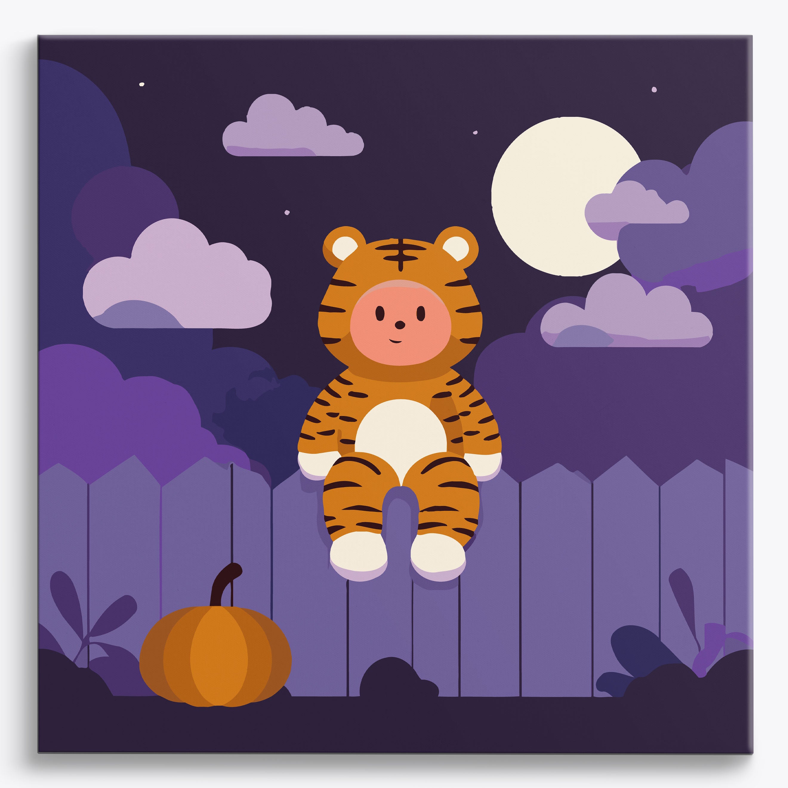 Tiger's Moonlit Night No Frame / 40x40cm