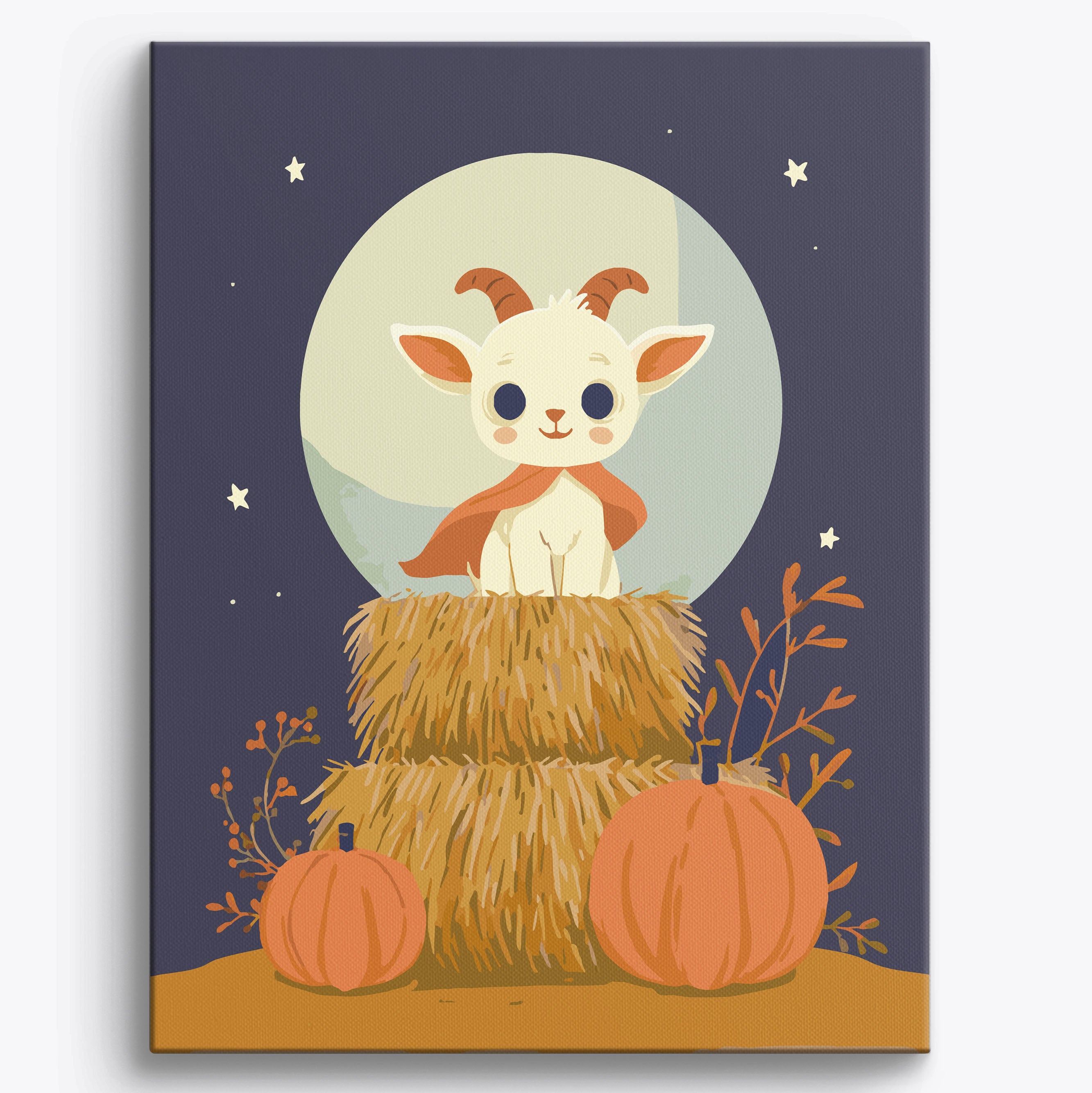 Moonlit Hay Bale No Frame / 40x50cm
