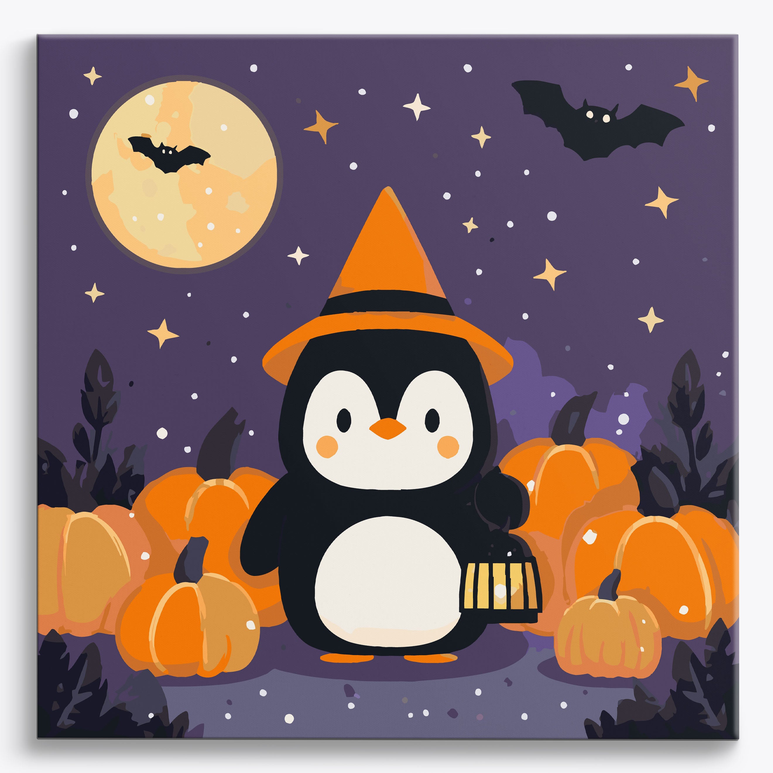 Nighttime Penguin No Frame / 40x40cm