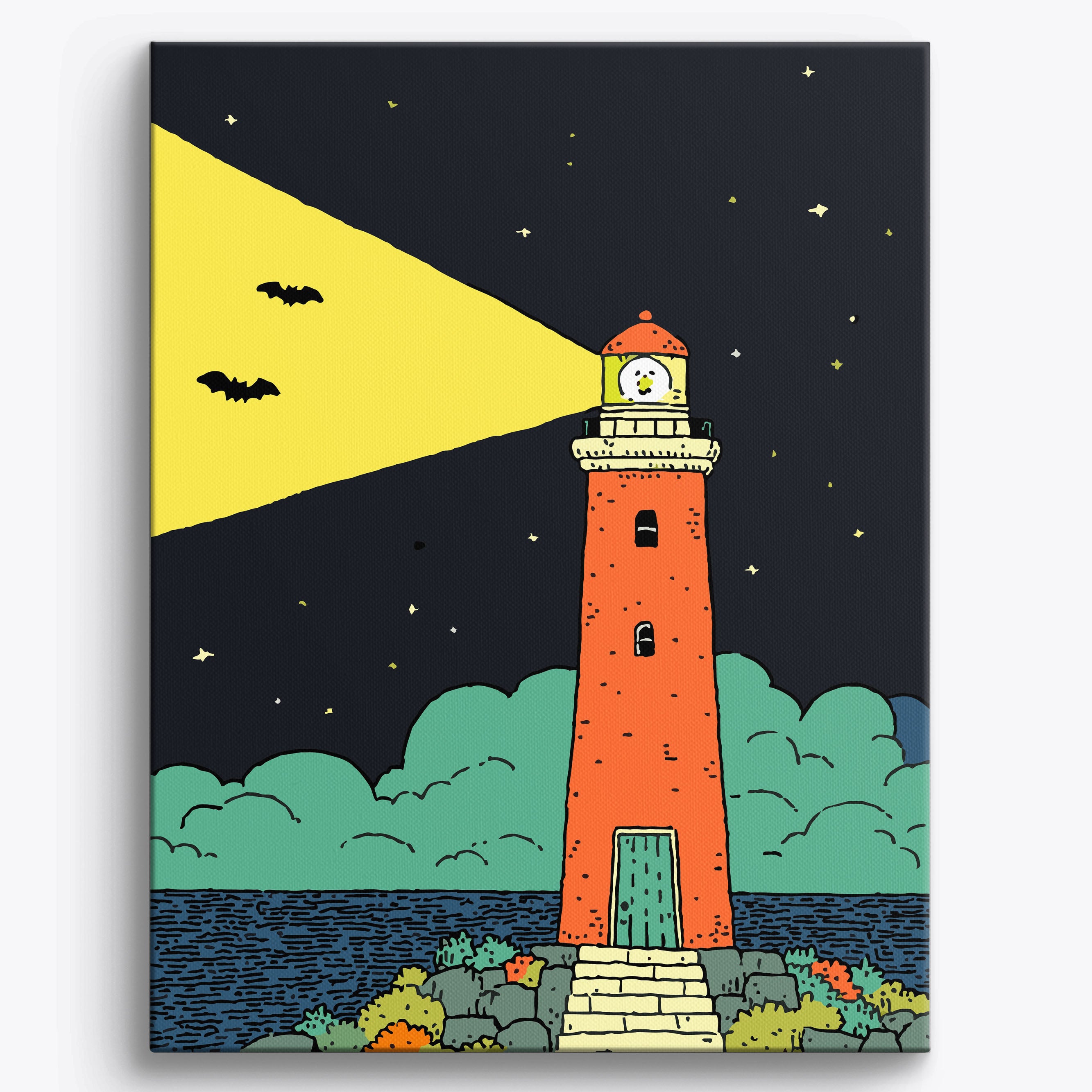 Moonlit Lighthouse Scene No Frame / 40x50cm
