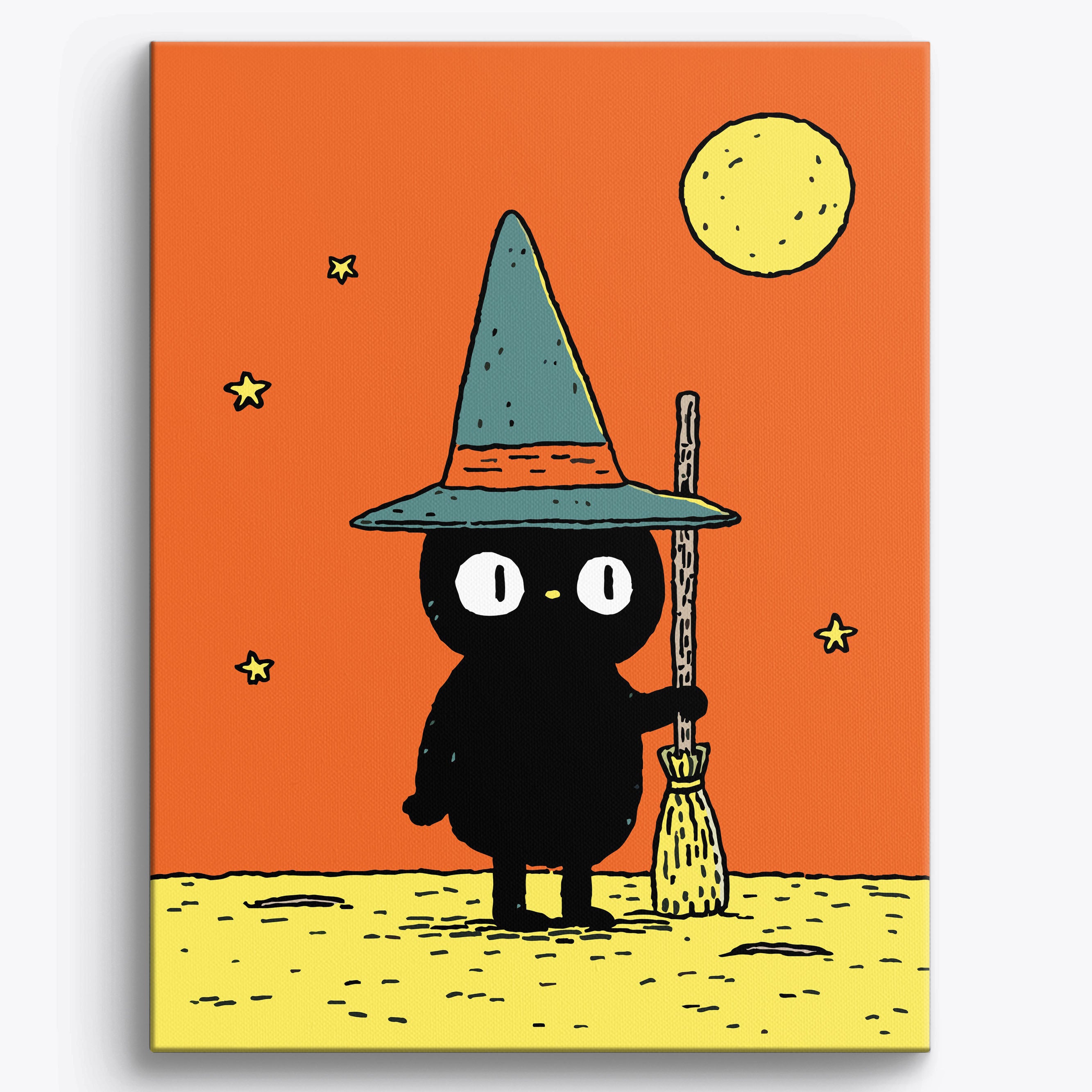 Moon Witch Broom No Frame / 40x50cm