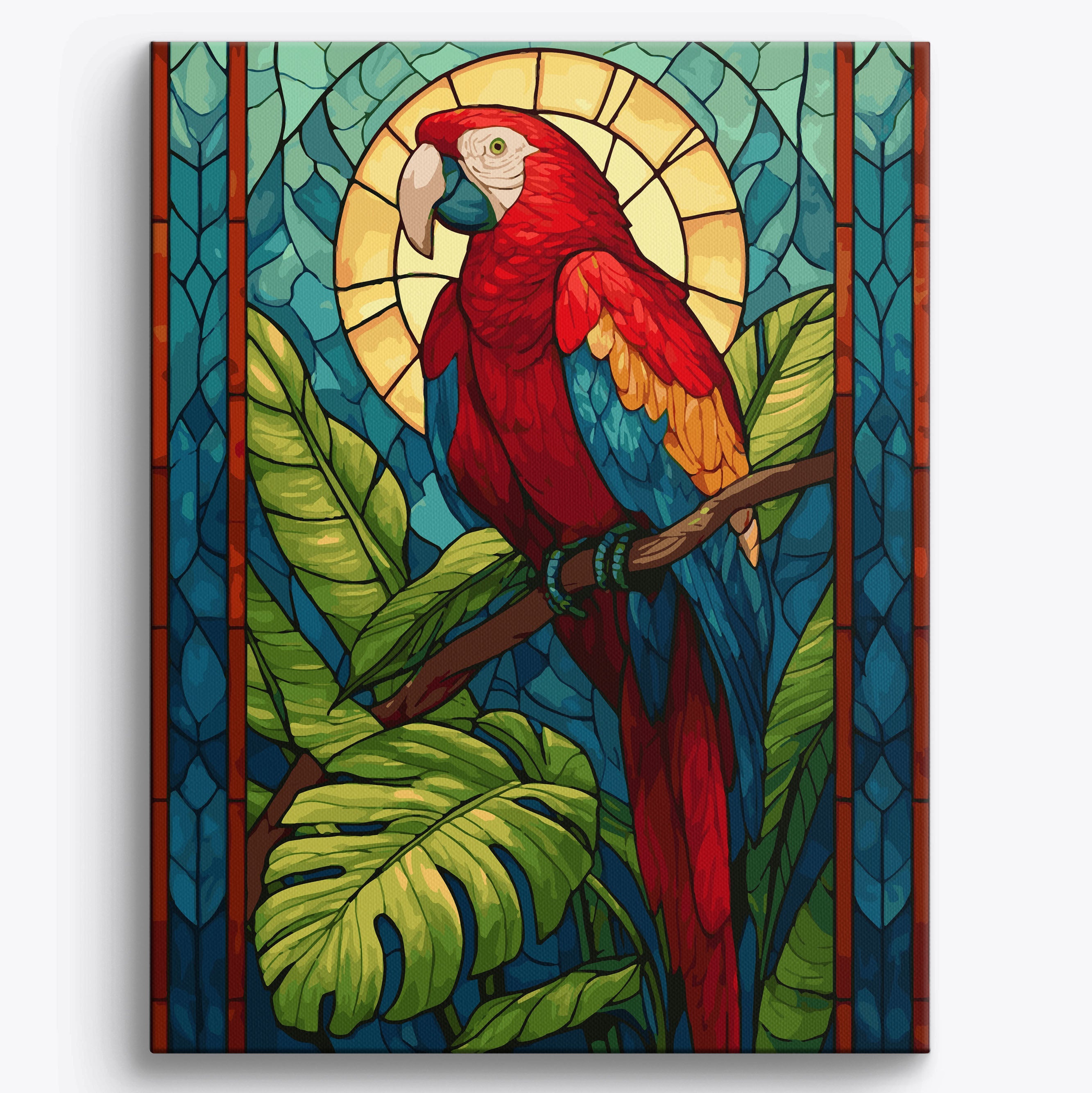Stainedglass Parrot No Frame / 40x50cm