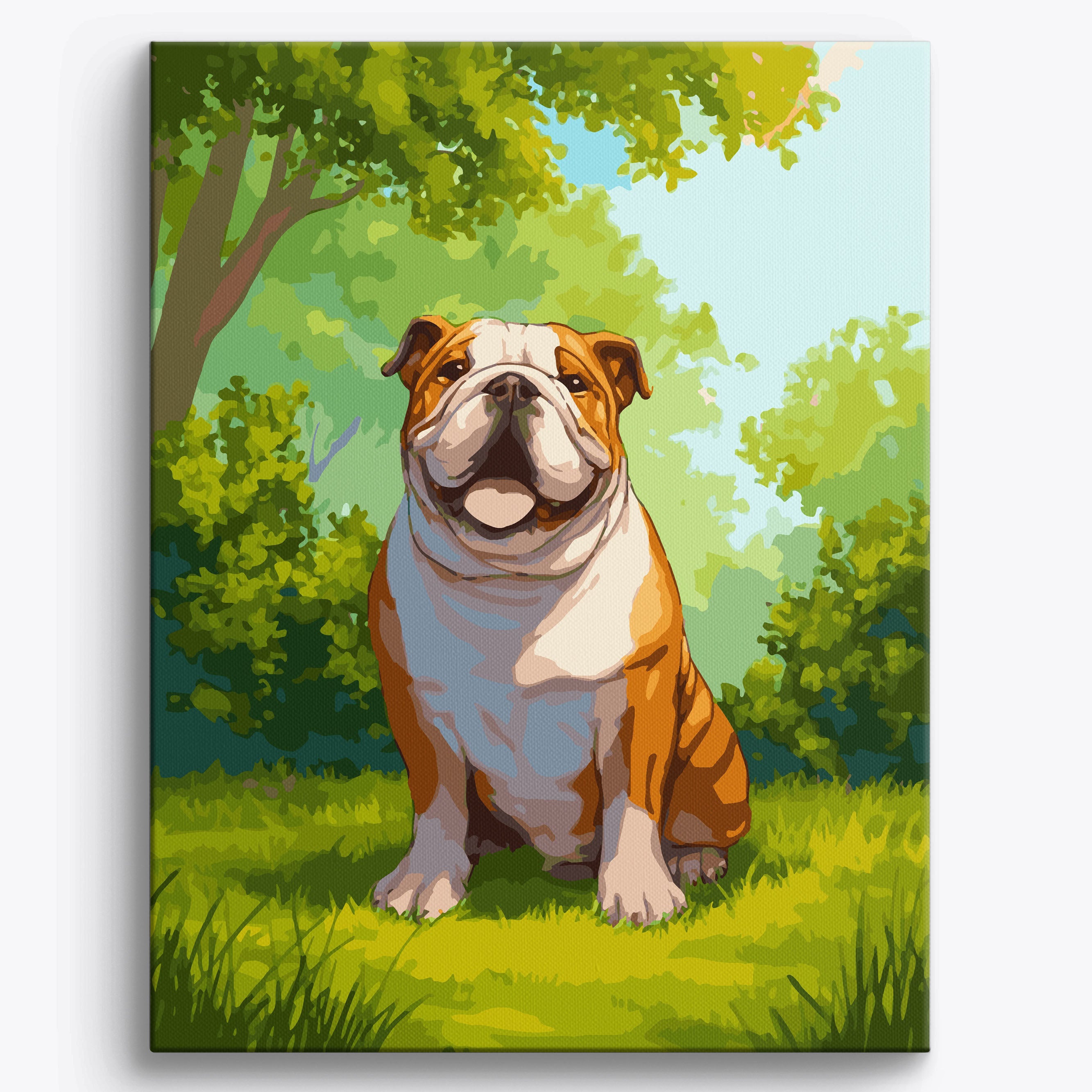Happy Bulldog No Frame / 40x50cm