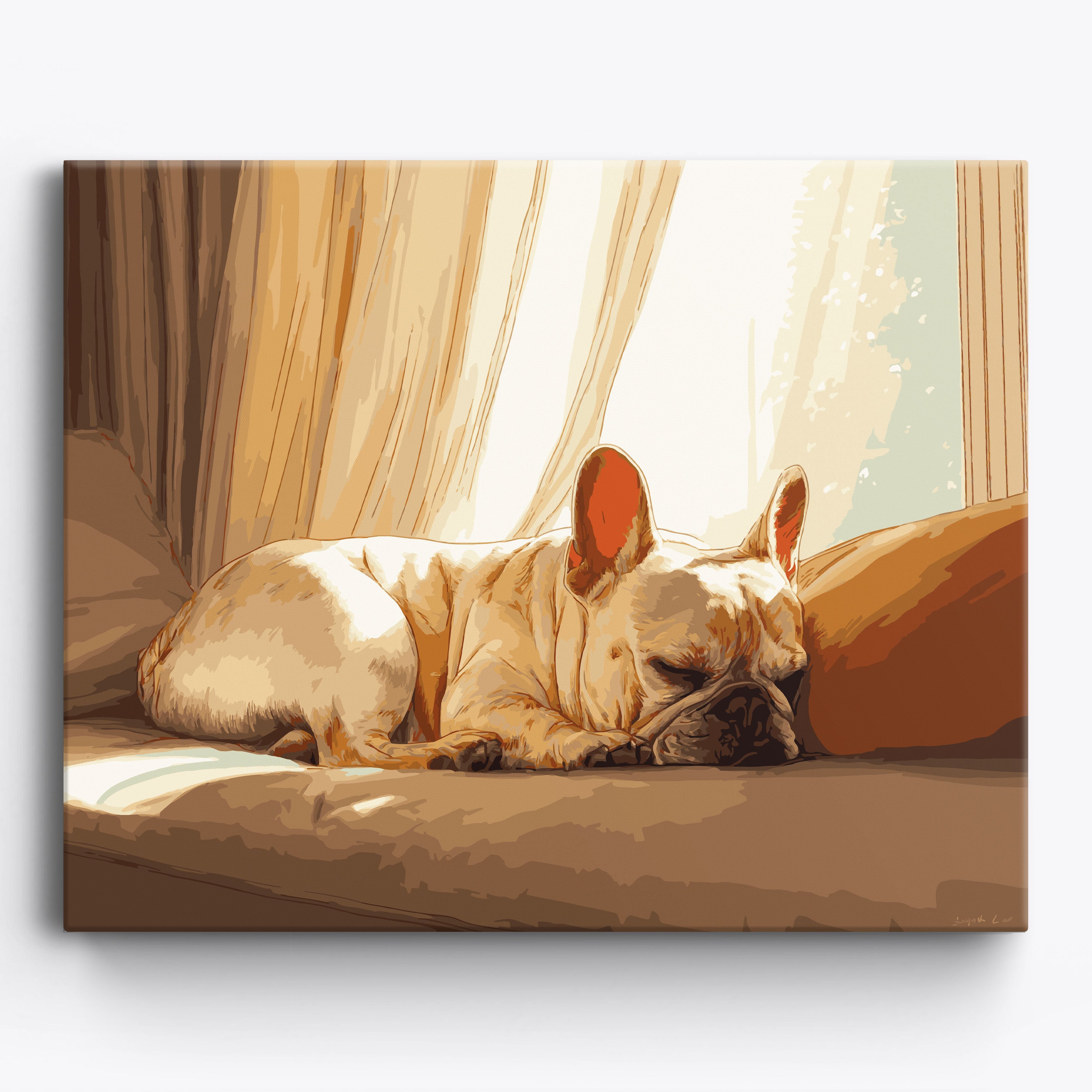 French Bulldog Nap Framed / 50x40cm