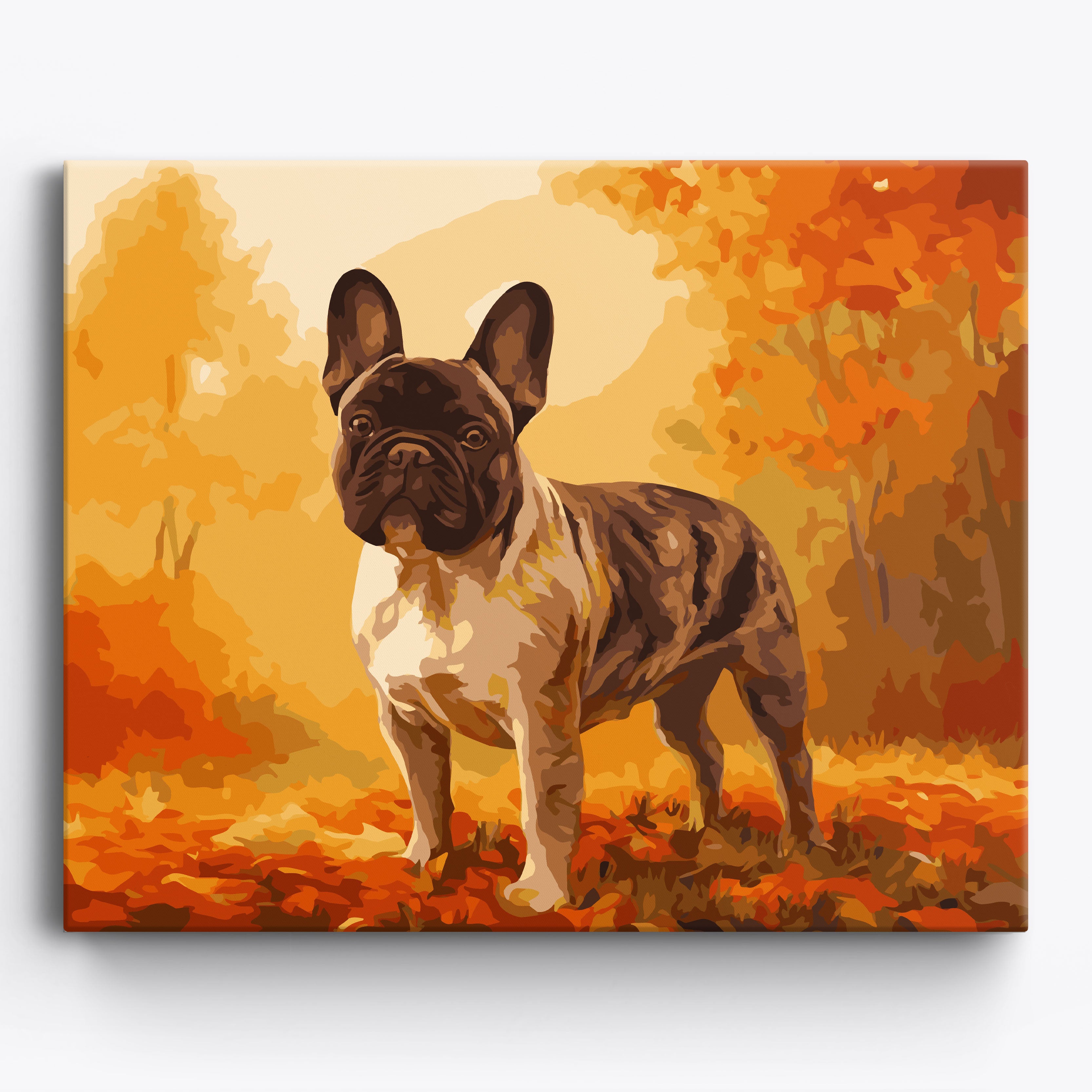French Bulldog Leafscape Framed / 50x40cm