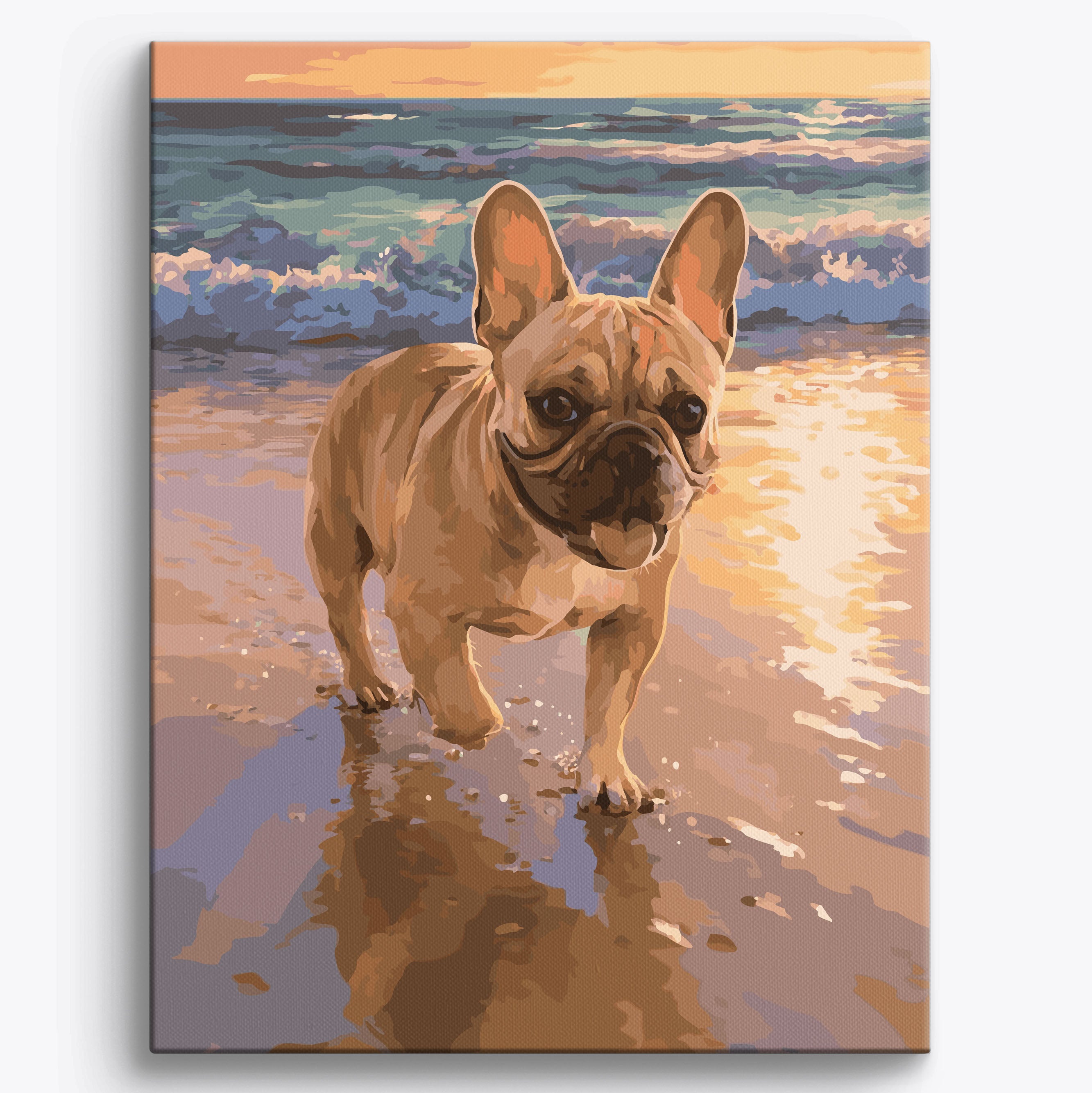 French Bulldog Beach No Frame / 40x50cm