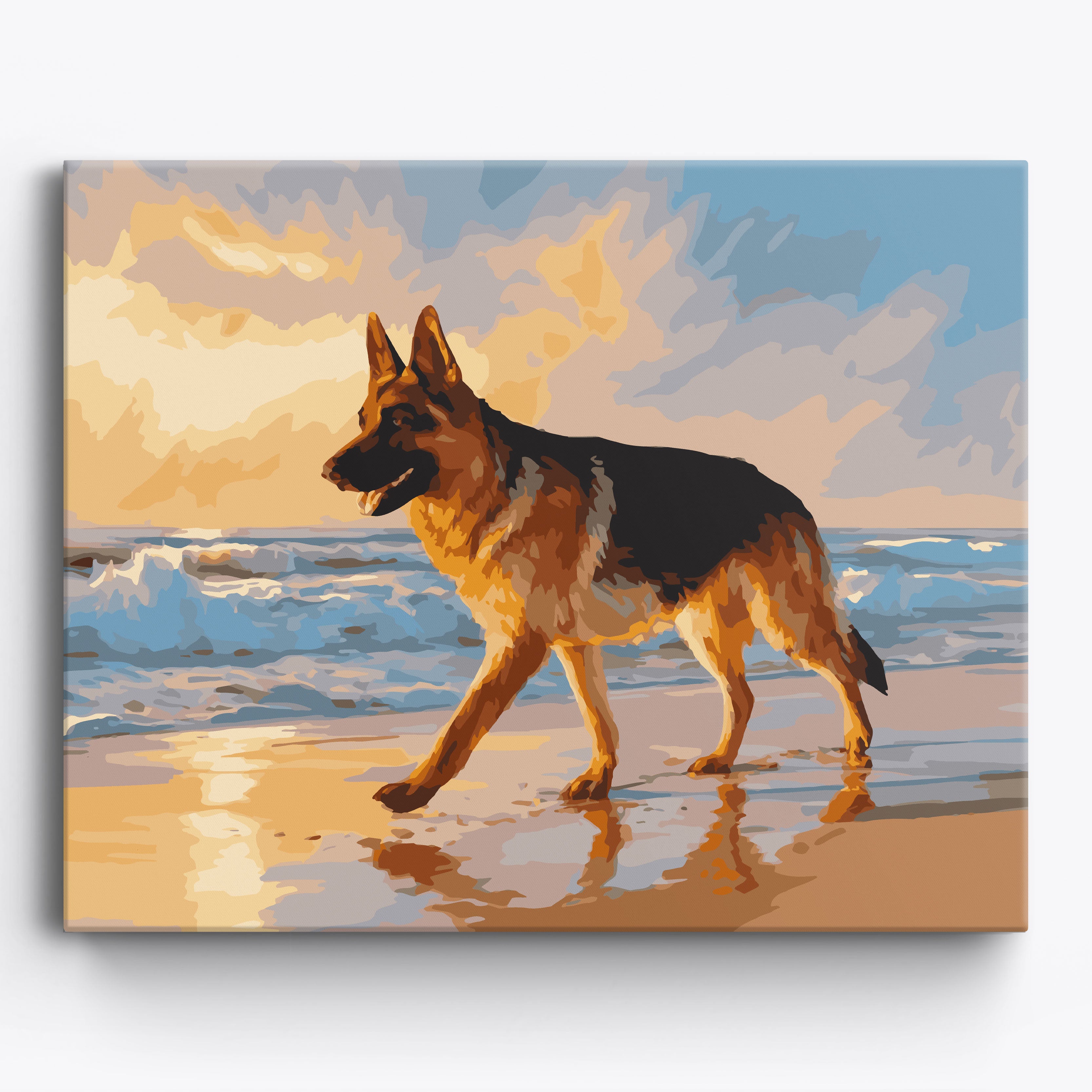 German Shepherd Shores Framed / 50x40cm