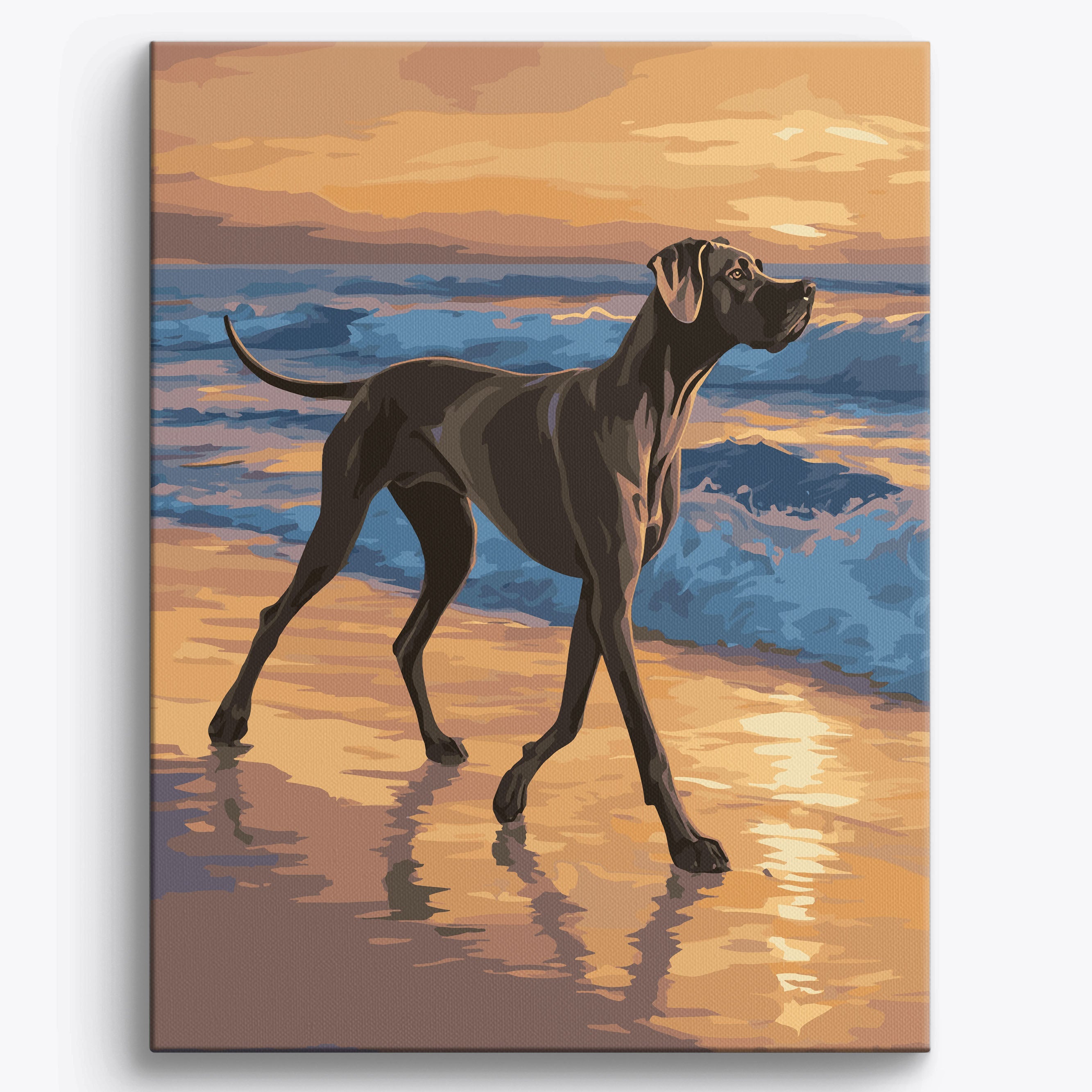 Galloping Great Dane Framed / 40x50cm